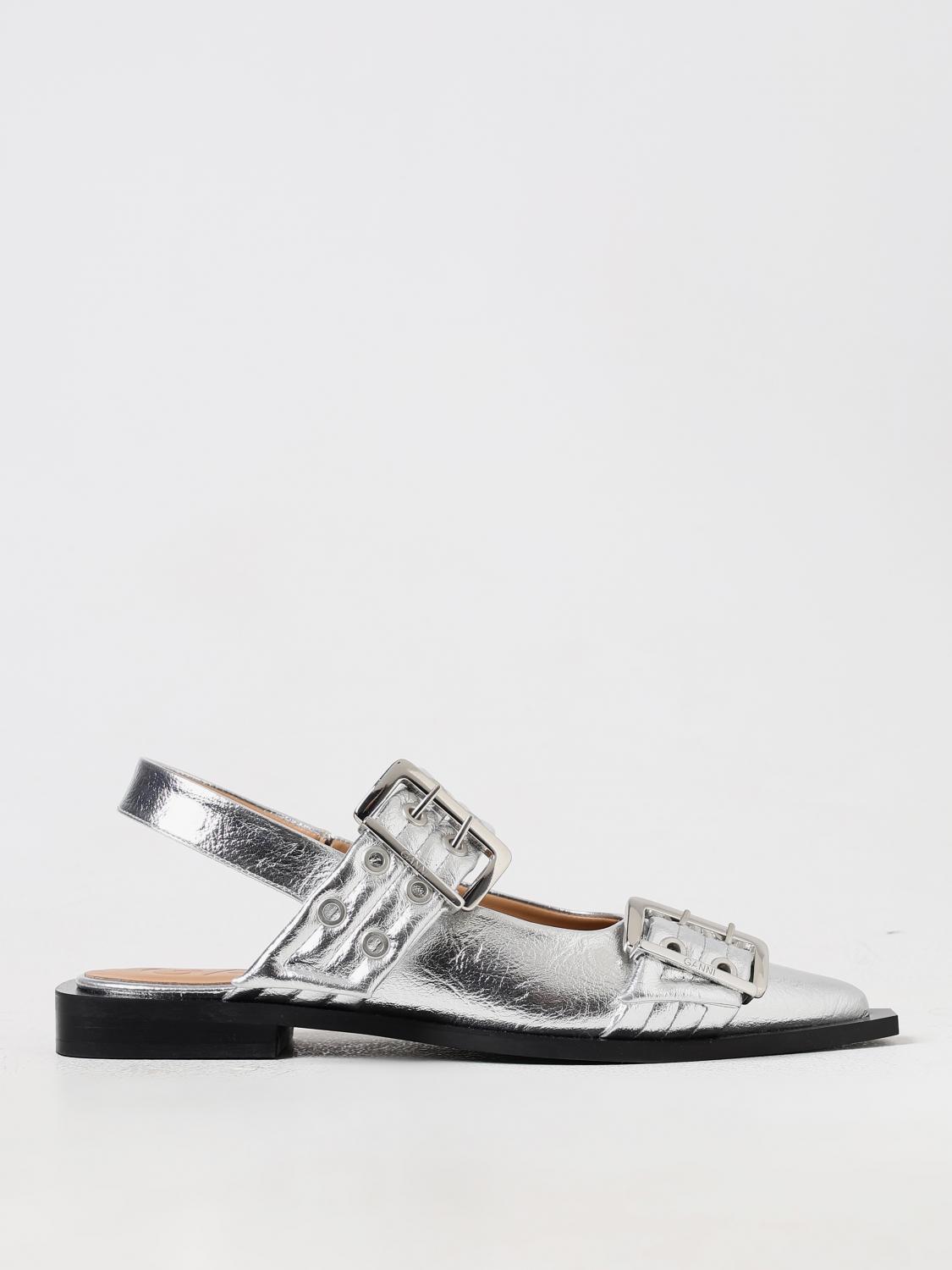 Ganni Ballet Flats GANNI Woman color Silver