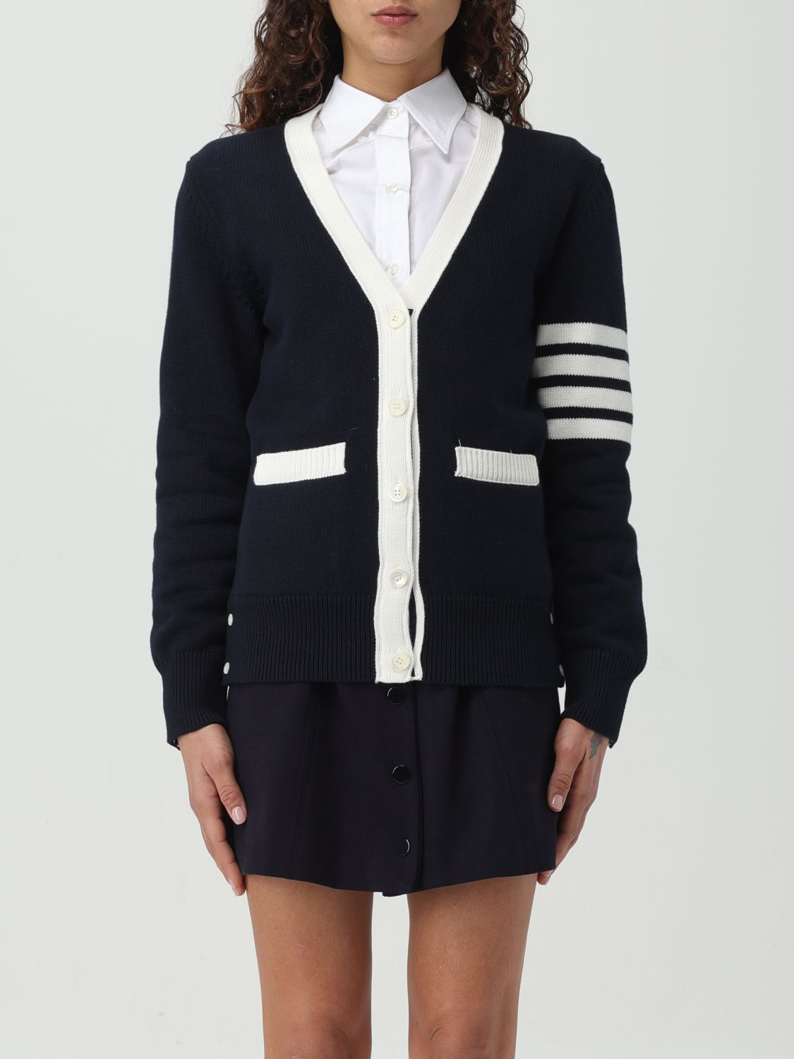 Thom Browne Cardigan THOM BROWNE Woman colour Blue