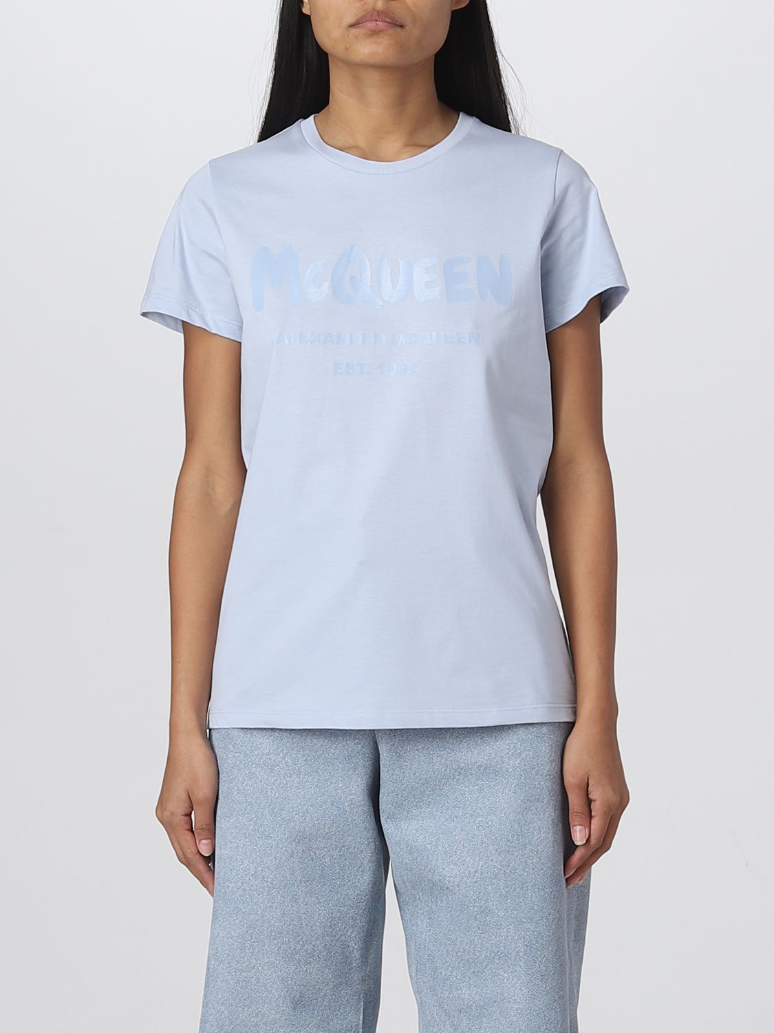 Alexander McQueen T-Shirt ALEXANDER MCQUEEN Woman colour Blue