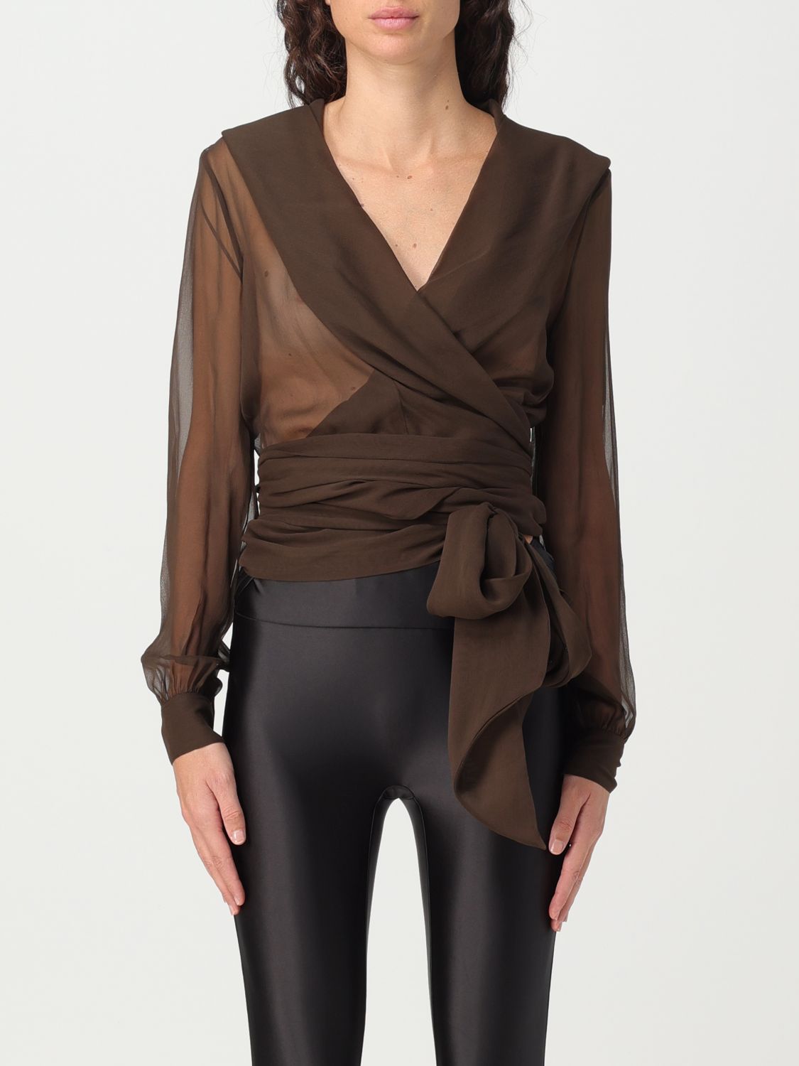 Saint Laurent Top SAINT LAURENT Woman colour Cocoa