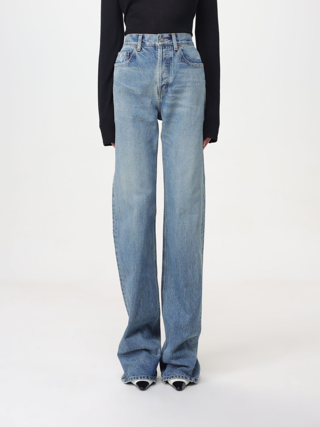 Saint Laurent Trousers SAINT LAURENT Woman colour Blue