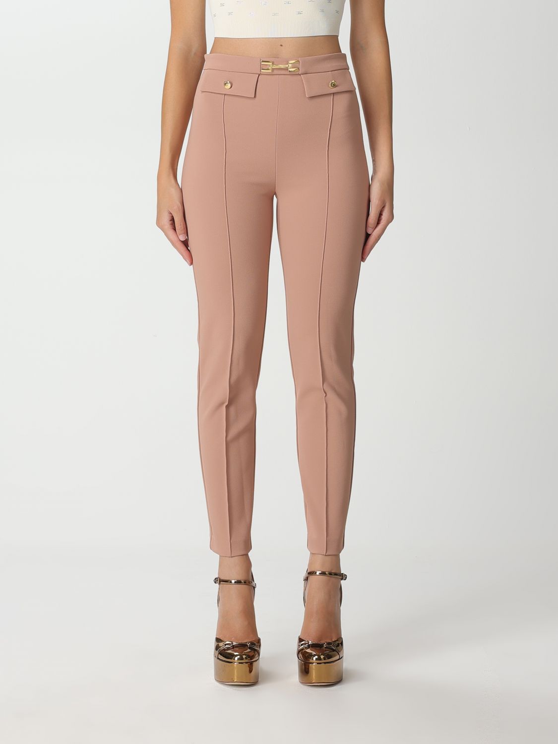 Elisabetta Franchi Trousers ELISABETTA FRANCHI Woman colour Nude