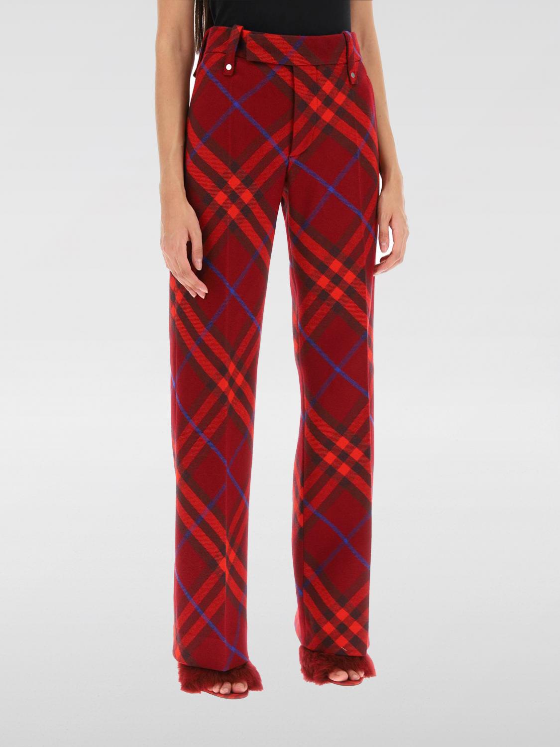 Burberry Pants BURBERRY Woman color Red