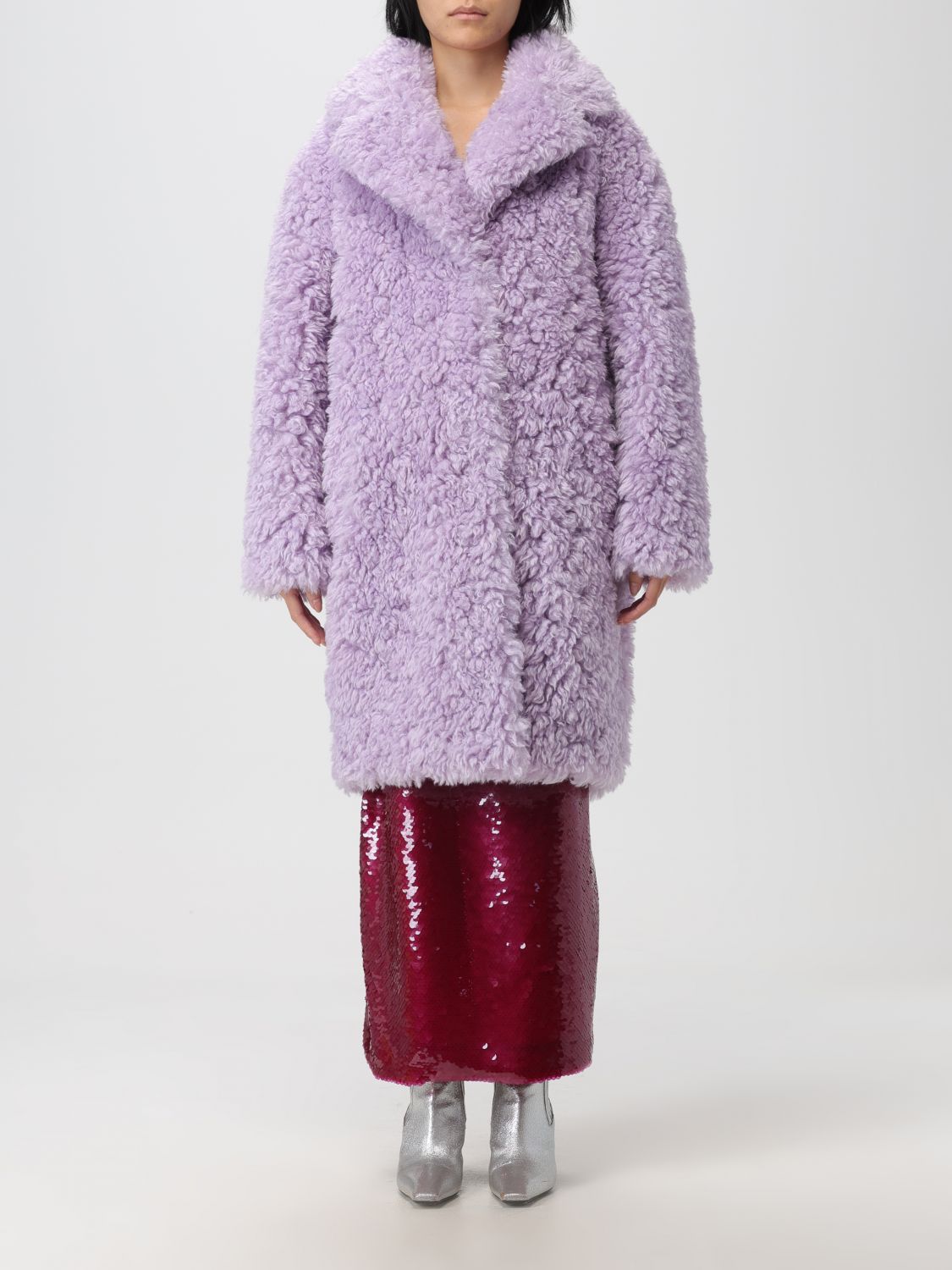 Stand Studio Fur Coats STAND STUDIO Woman colour Violet