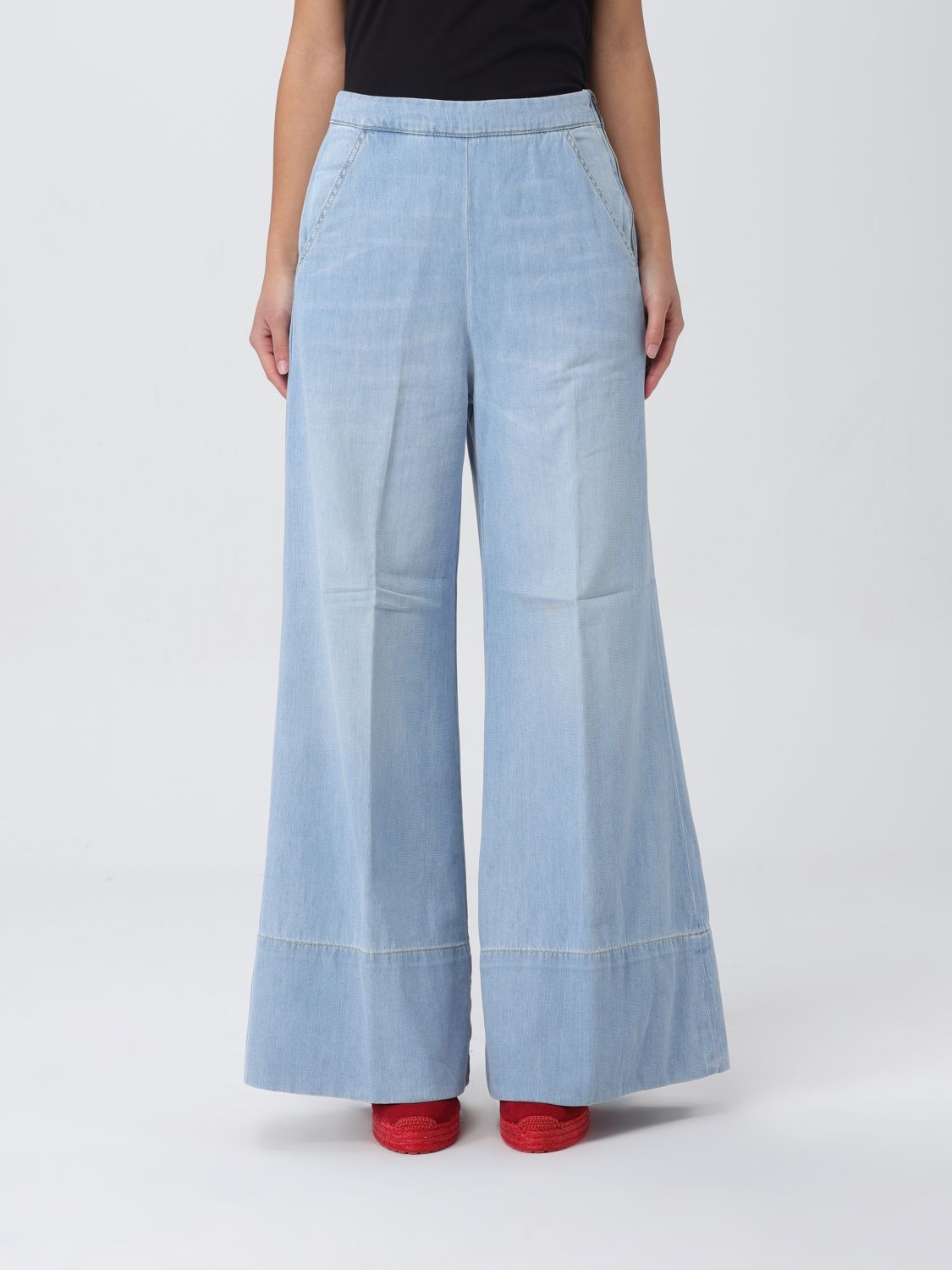 Pinko Trousers PINKO Woman colour Denim