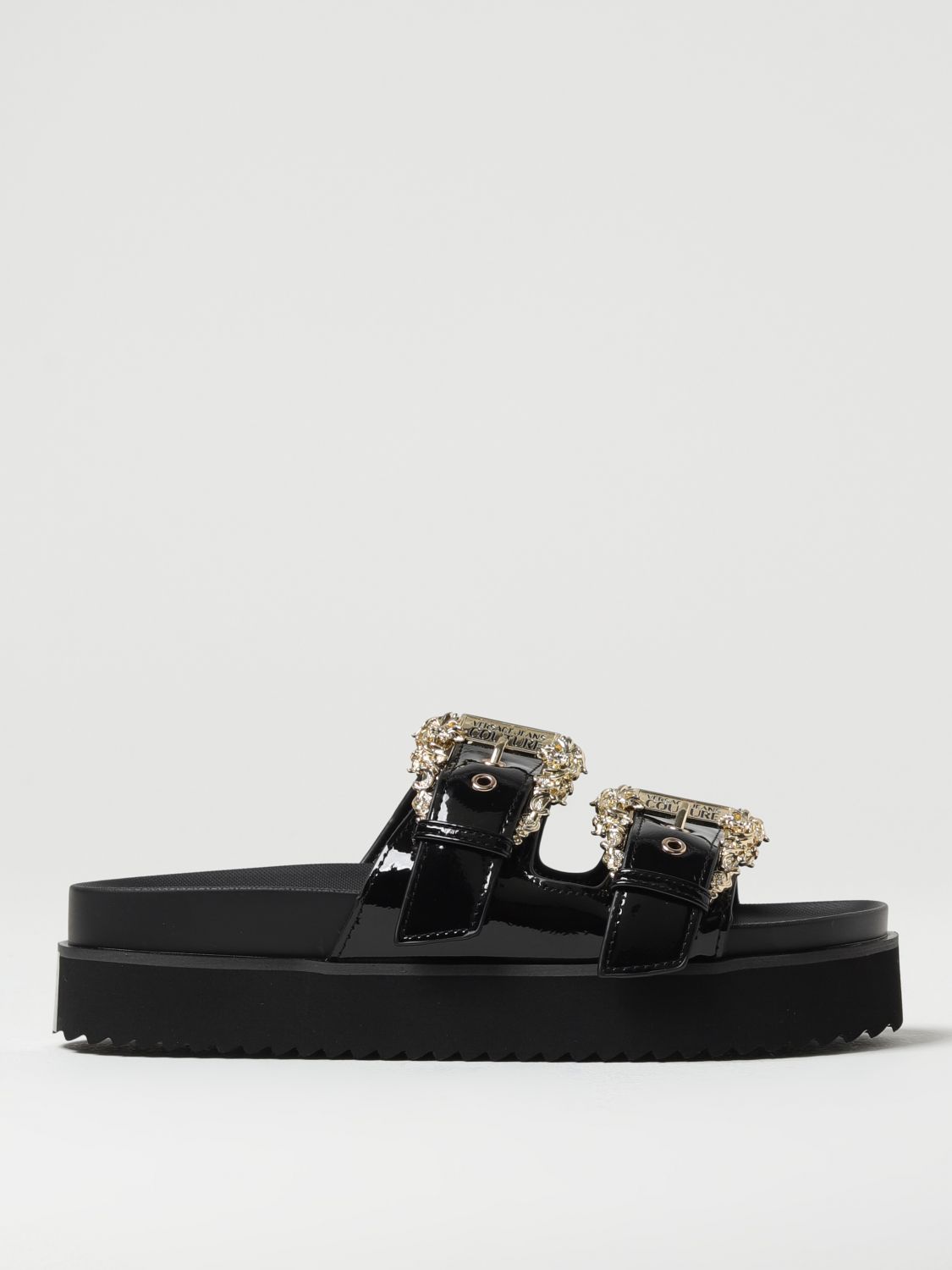 Versace Jeans Couture Flat Sandals VERSACE JEANS COUTURE Woman colour Black