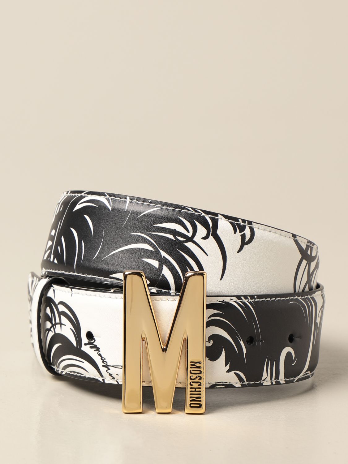 Boutique Moschino Moschino Boutique patterned belt with big M monogram