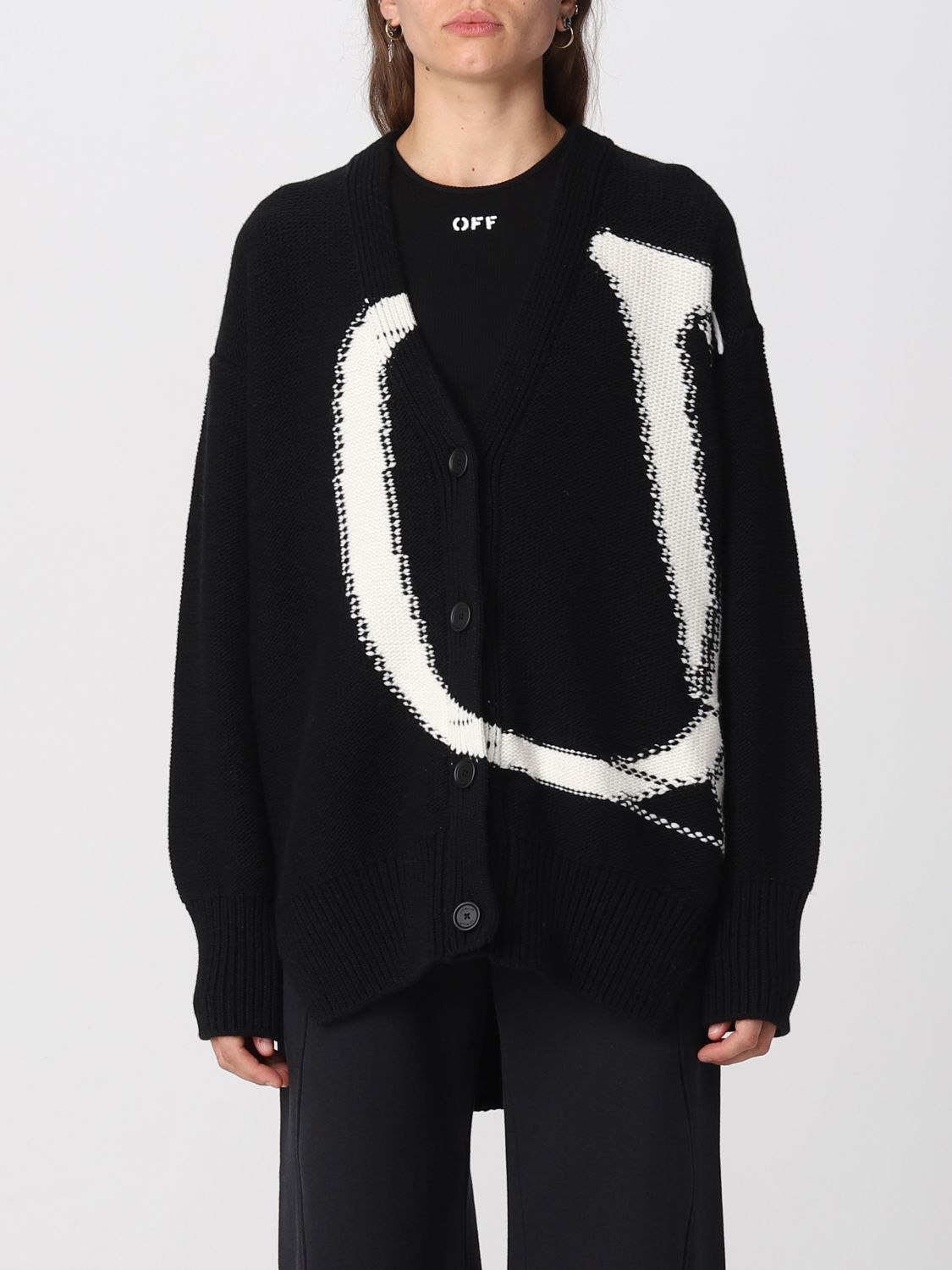 OFF-WHITE Cardigan OFF-WHITE Woman colour Black