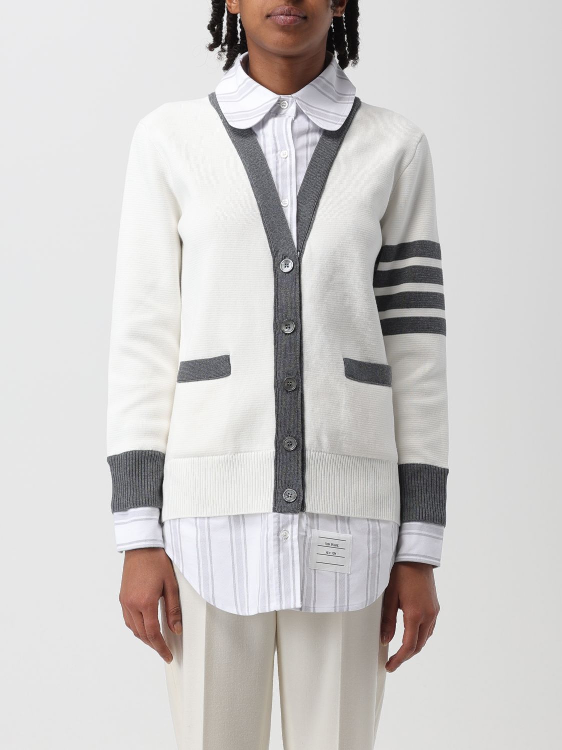 Thom Browne Cardigan THOM BROWNE Woman colour White