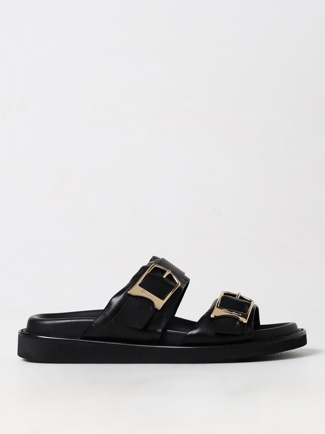 Santoni Flat Sandals SANTONI Woman color Black