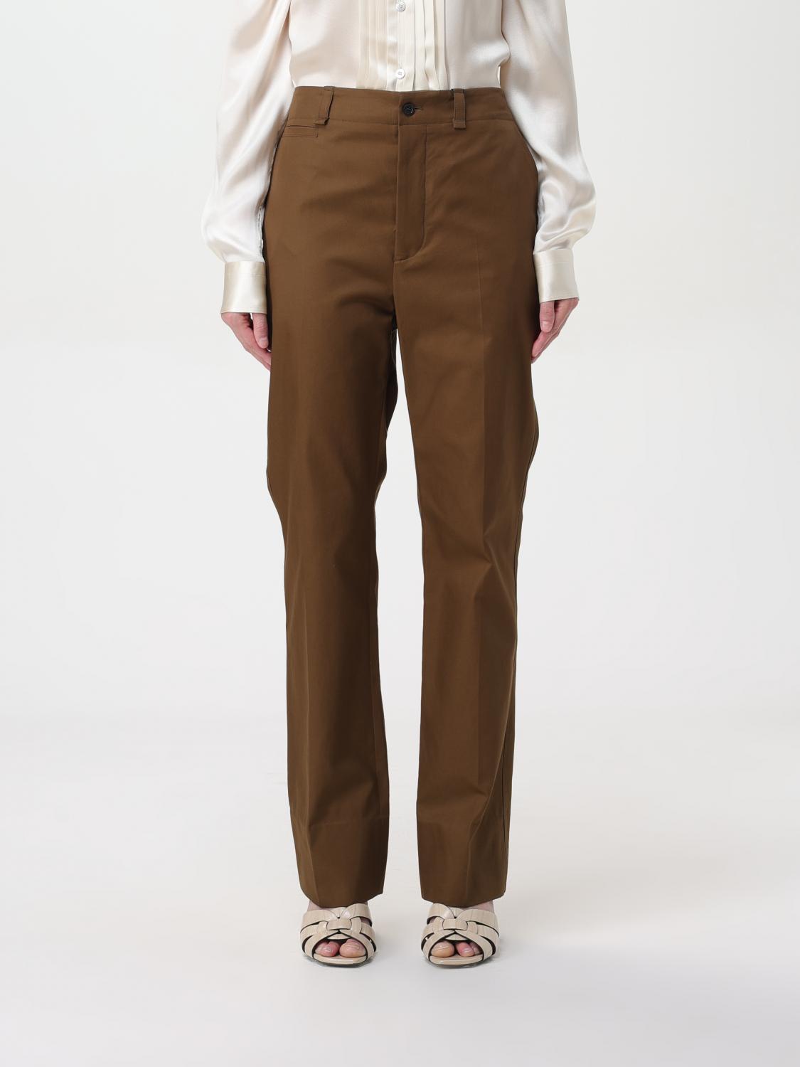 Saint Laurent Pants SAINT LAURENT Woman color Kaki