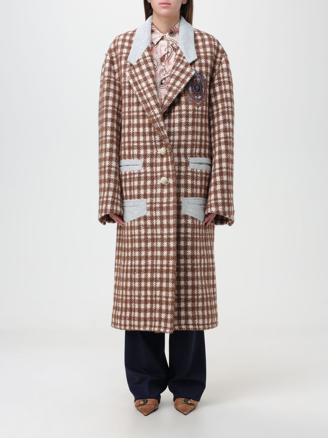 Etro Coat ETRO Woman colour Brown