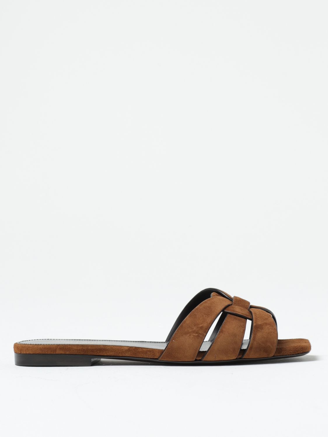 Saint Laurent Flat Sandals SAINT LAURENT Woman colour Earth