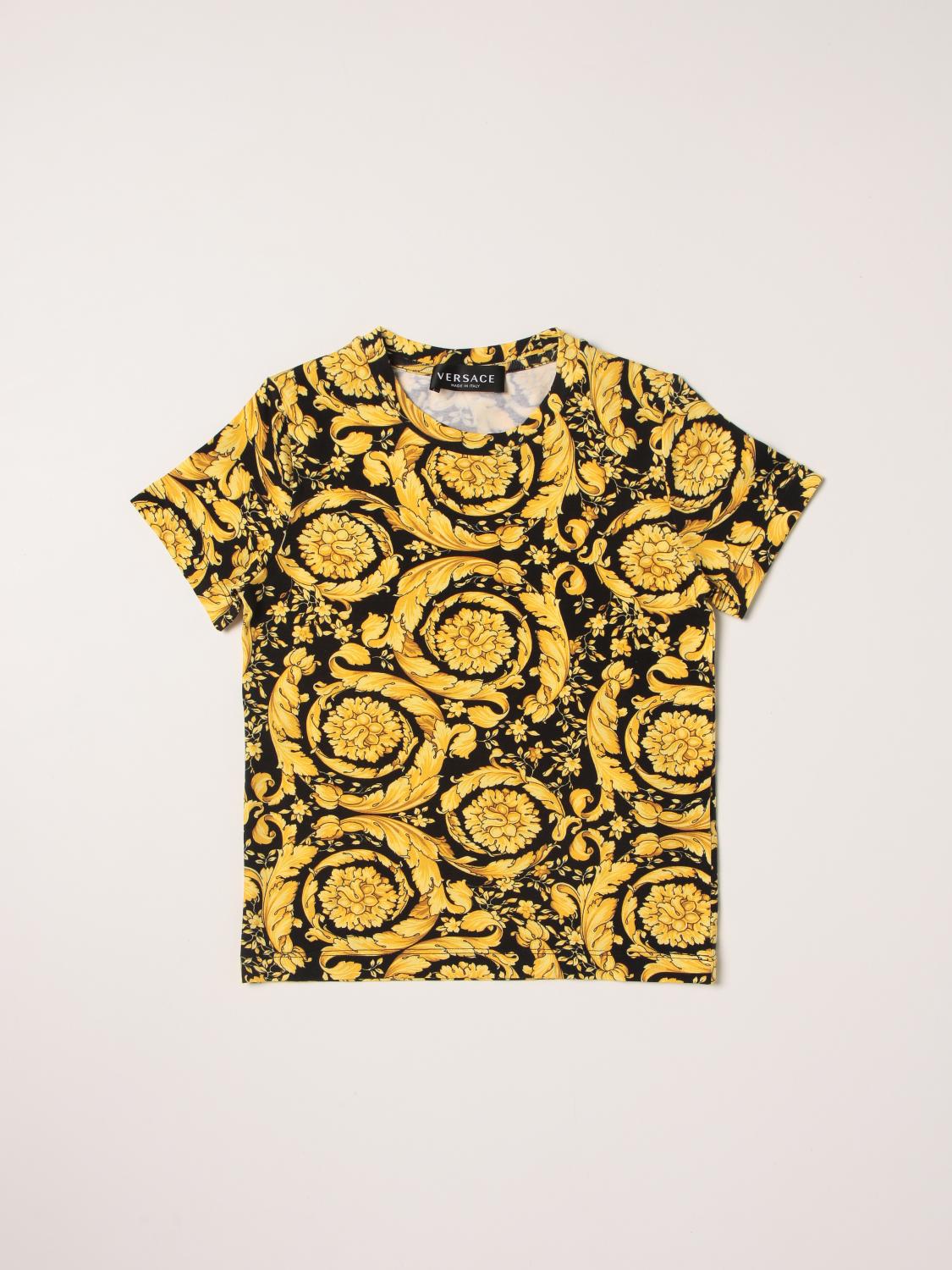 Young Versace Versace Young cotton T-shirt with baroque print