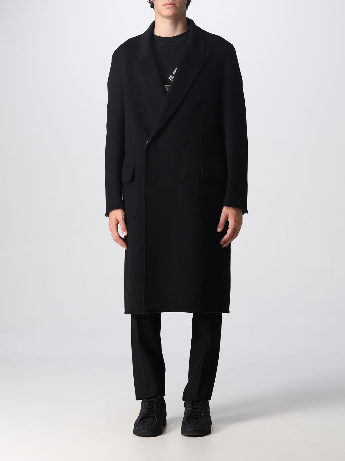 FENDI Coat FENDI Men colour Black