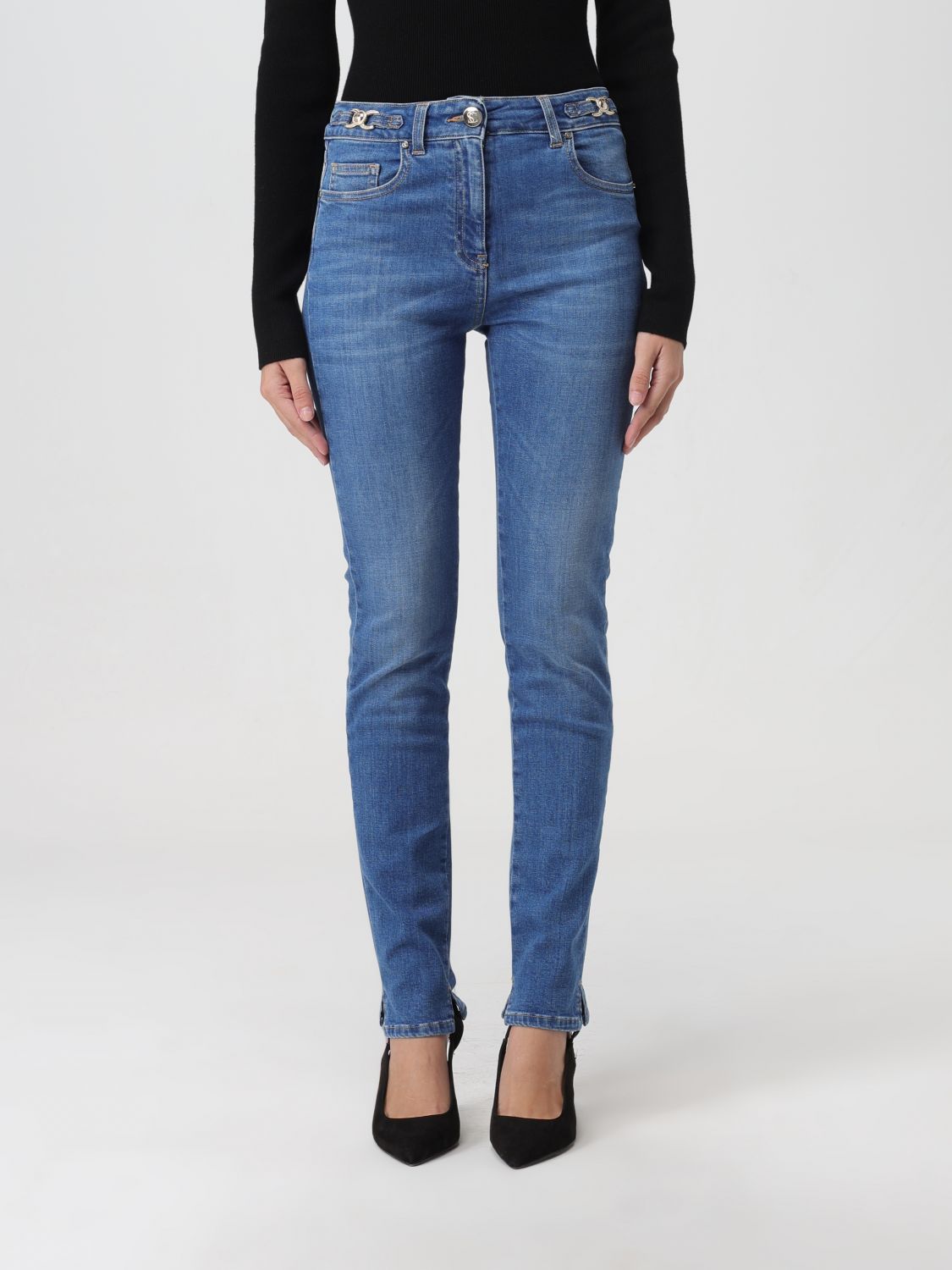 Simona Corsellini Jeans SIMONA CORSELLINI Woman colour Gnawed Blue