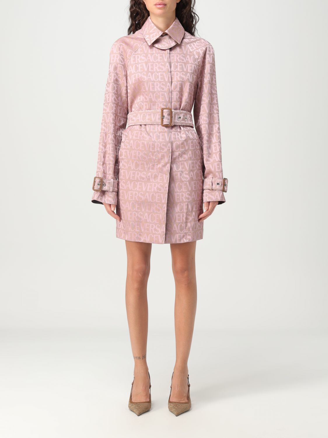 Versace Trench Coat VERSACE Woman colour Pink