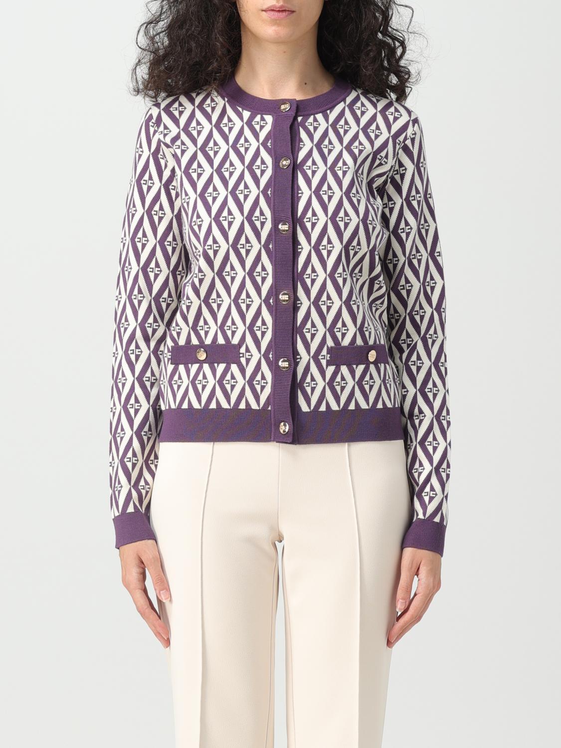 Elisabetta Franchi Cardigan ELISABETTA FRANCHI Woman colour Plum