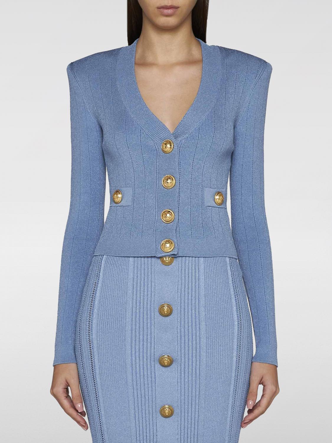 Balmain Cardigan BALMAIN Woman color Blue