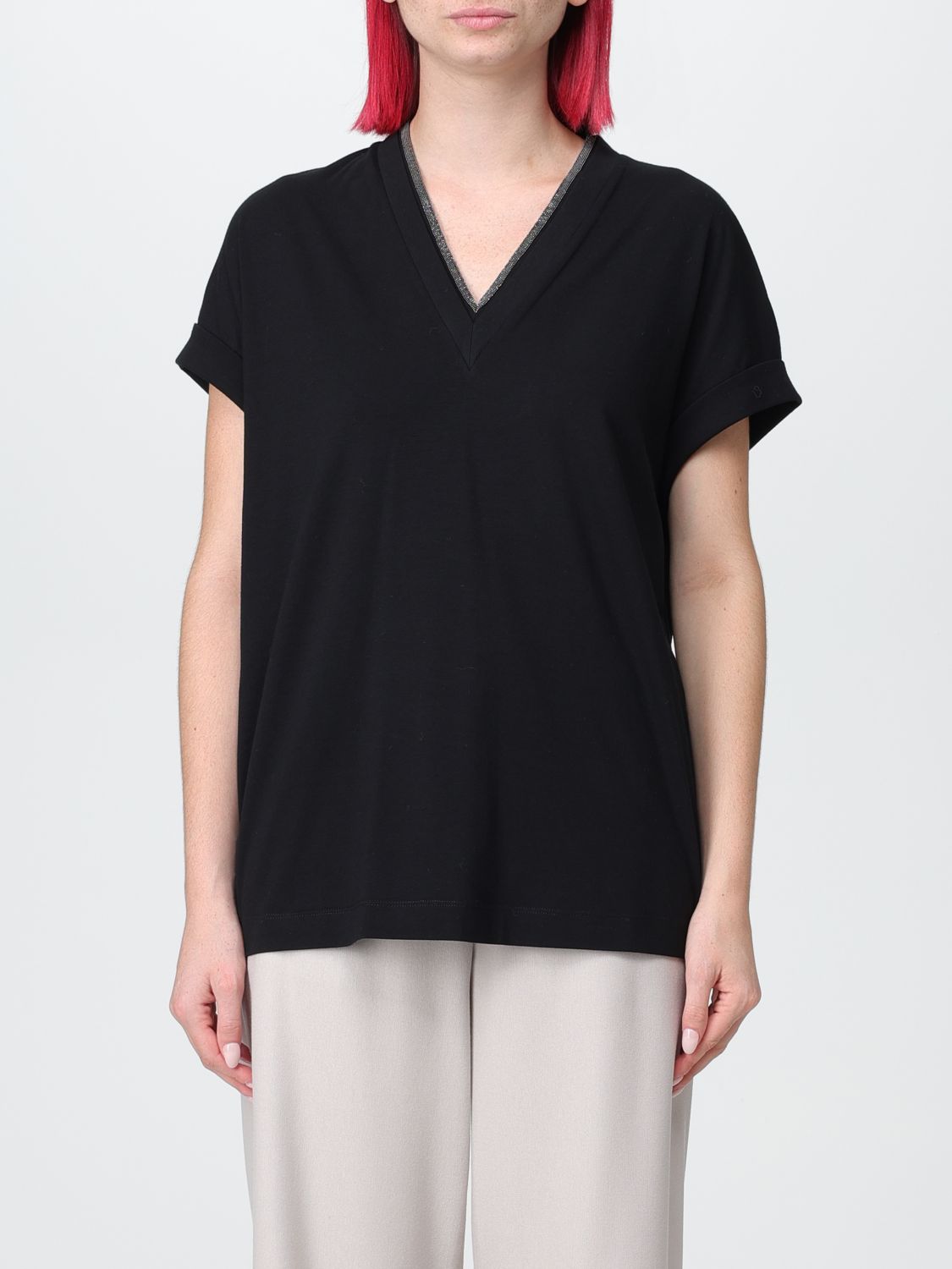 Brunello Cucinelli T-Shirt BRUNELLO CUCINELLI Woman colour Black 1