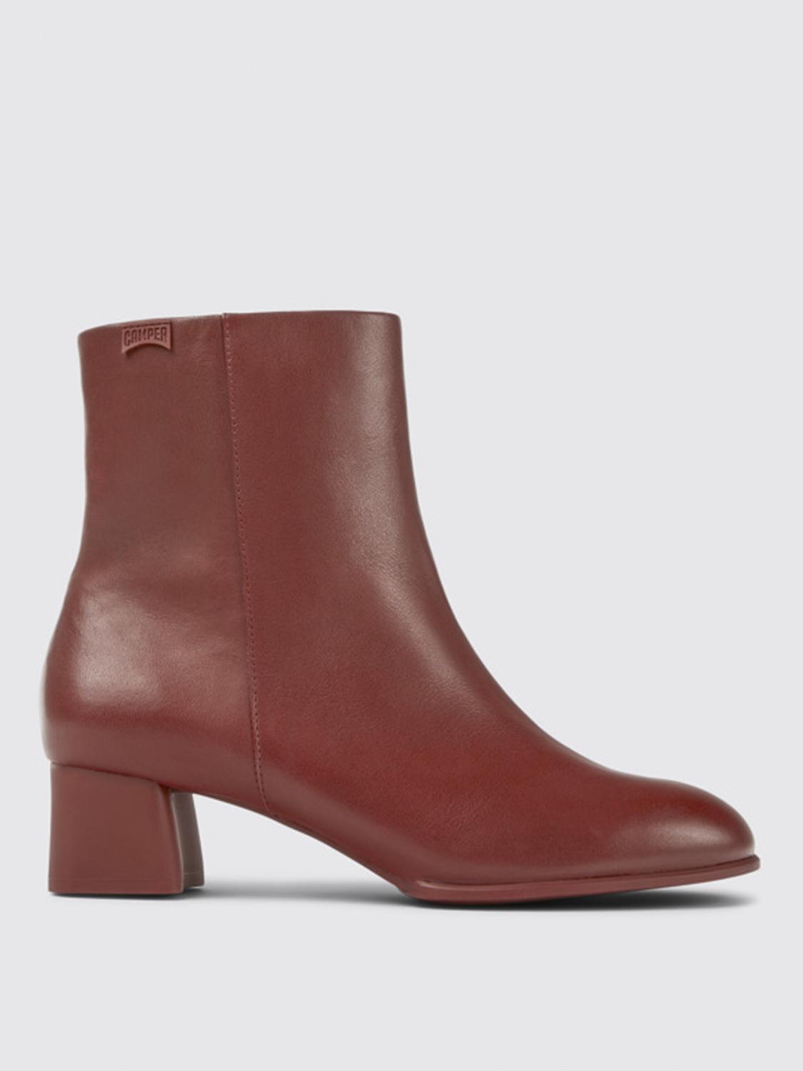 Camper Flat Ankle Boots CAMPER Woman colour Burgundy