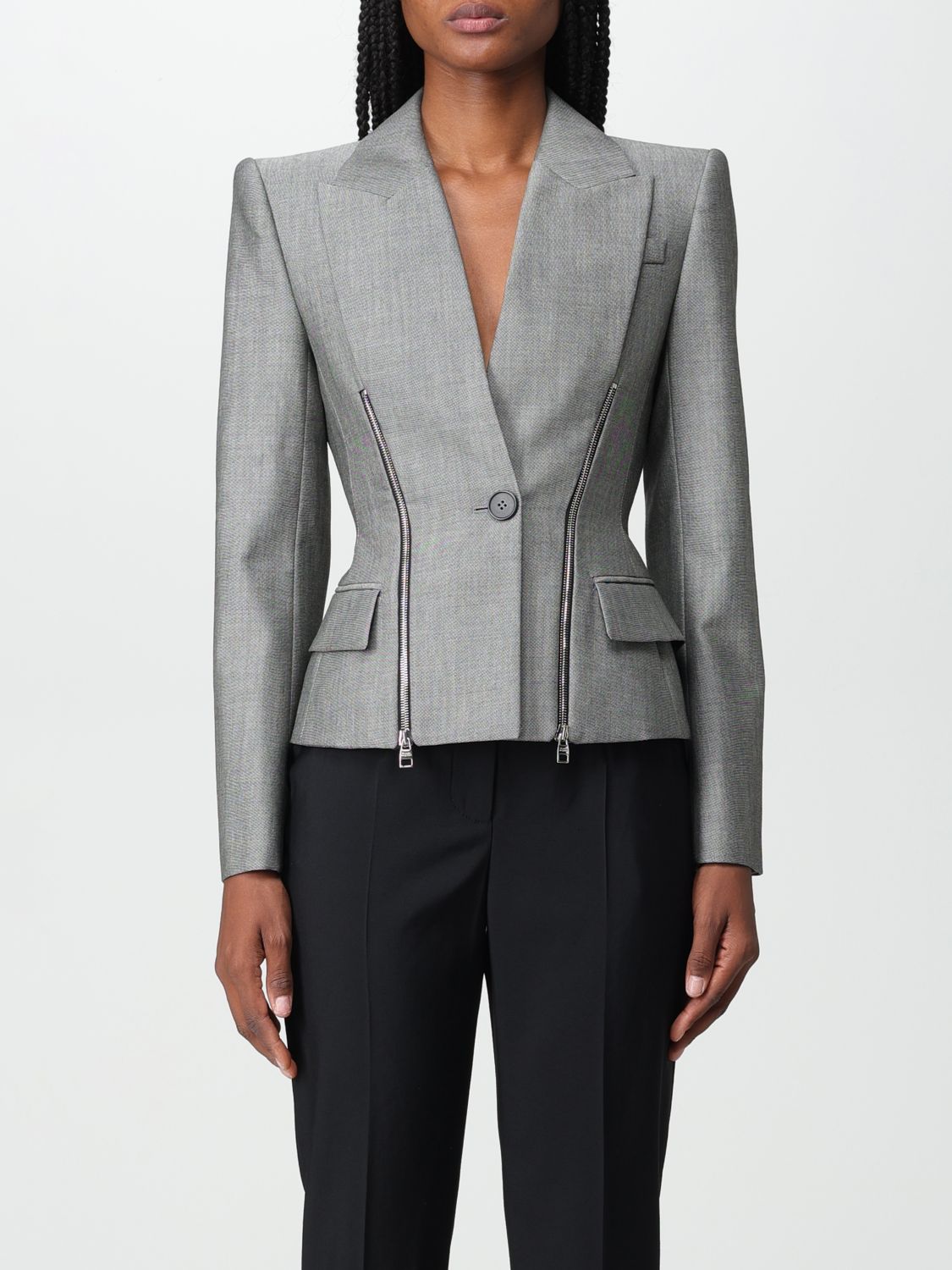 Alexander McQueen Blazer ALEXANDER MCQUEEN Woman colour Grey