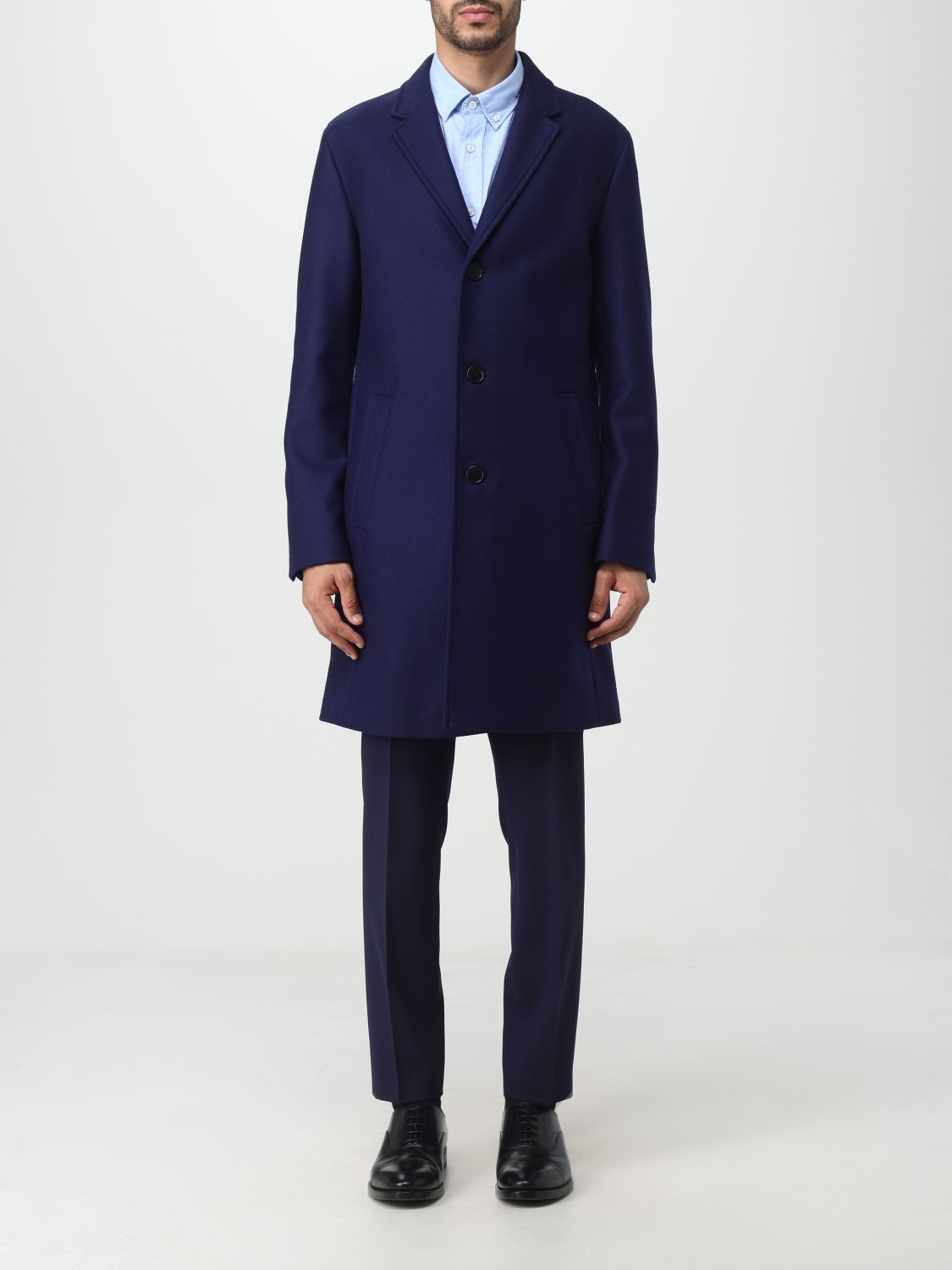 Hugo Coat HUGO Men colour Blue