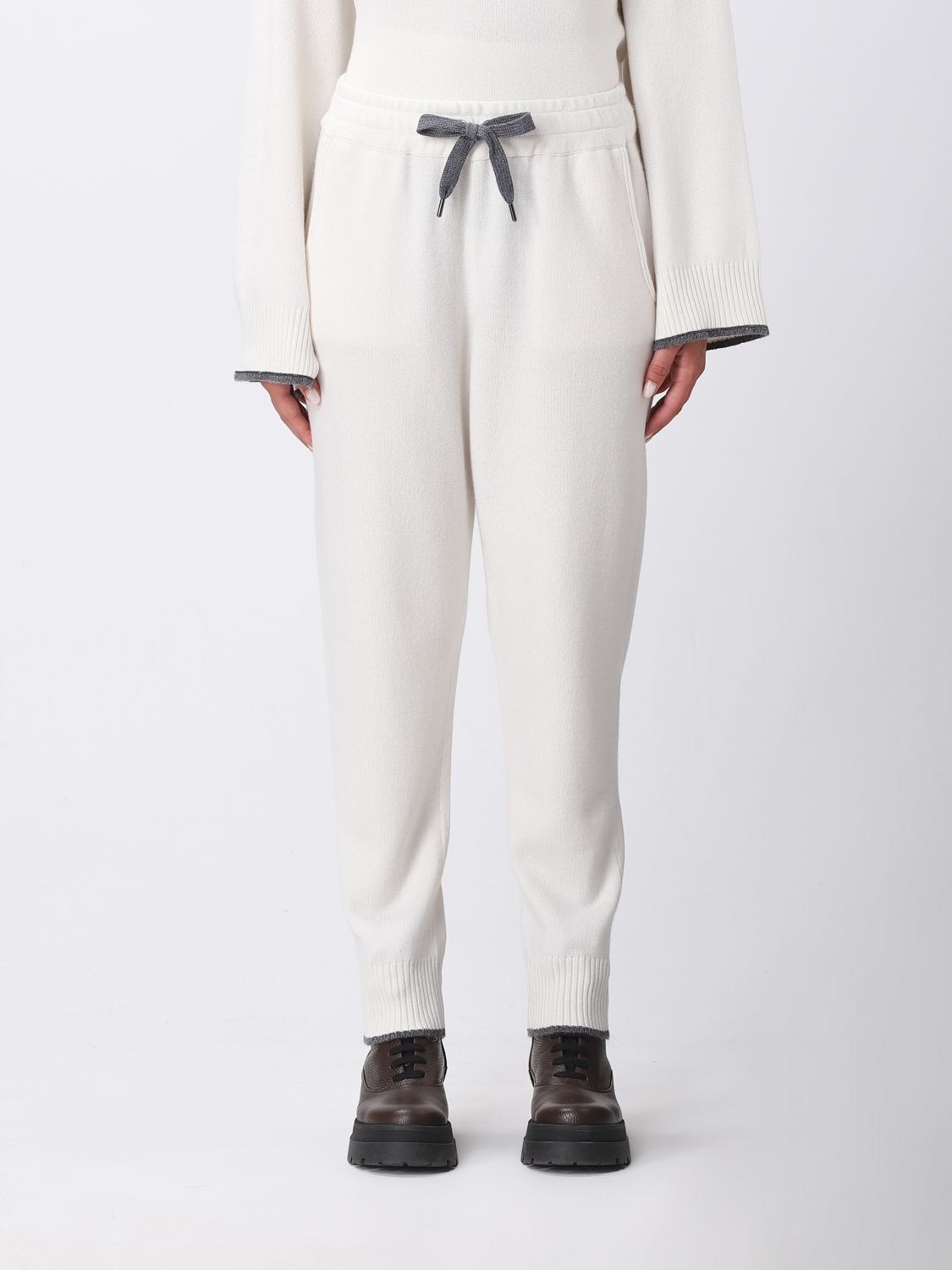 Brunello Cucinelli Trousers BRUNELLO CUCINELLI Woman colour Yellow Cream