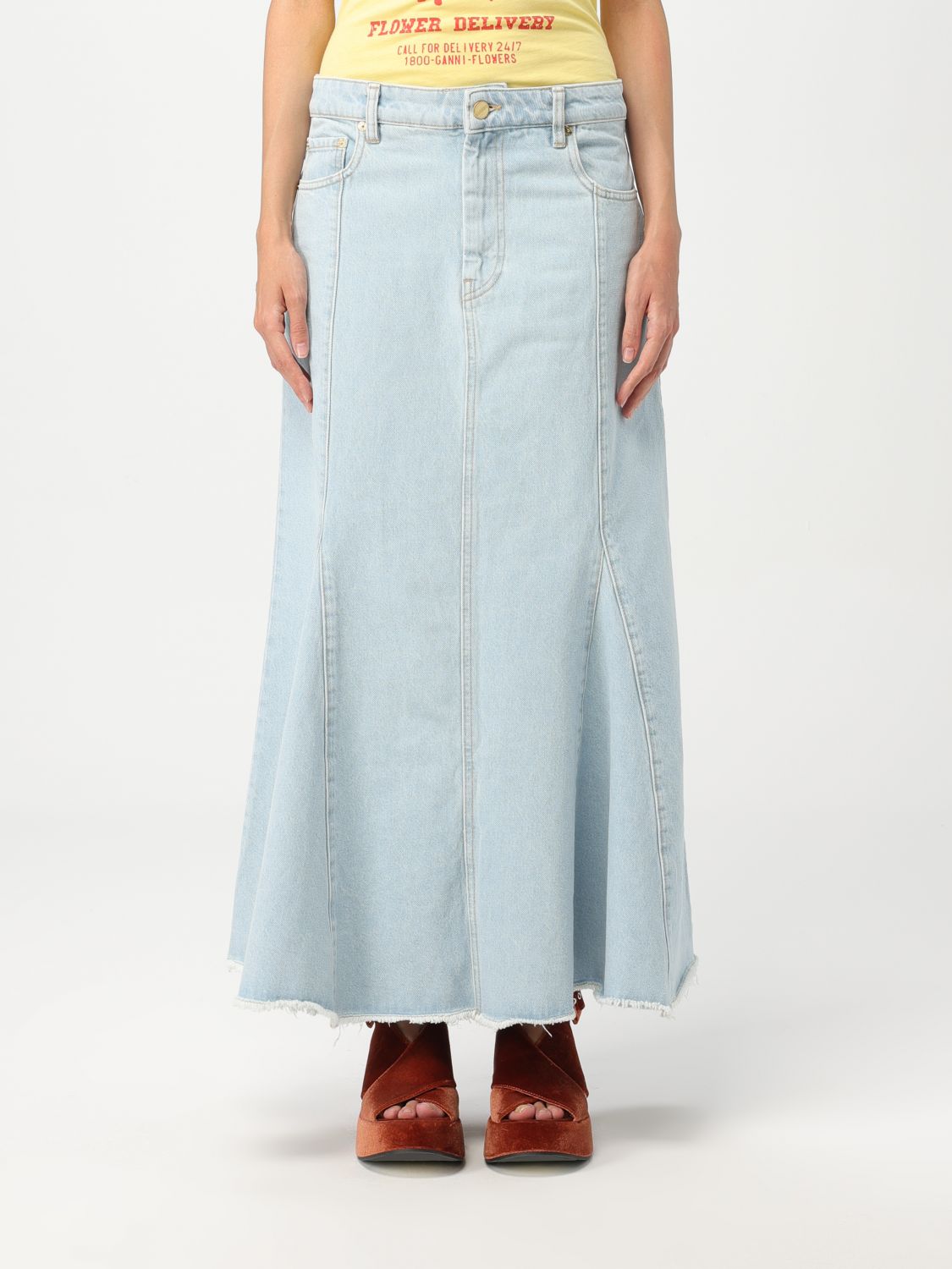 Ganni Skirt GANNI Woman colour Stone Washed