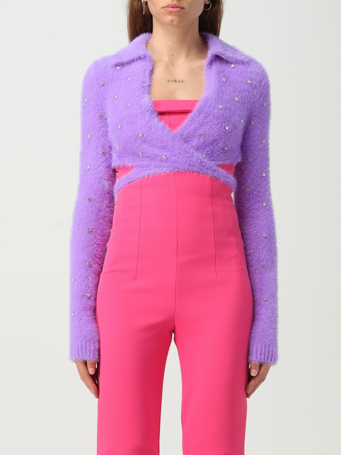 Philosophy Di Lorenzo Serafini Cardigan PHILOSOPHY DI LORENZO SERAFINI Woman colour Lilac