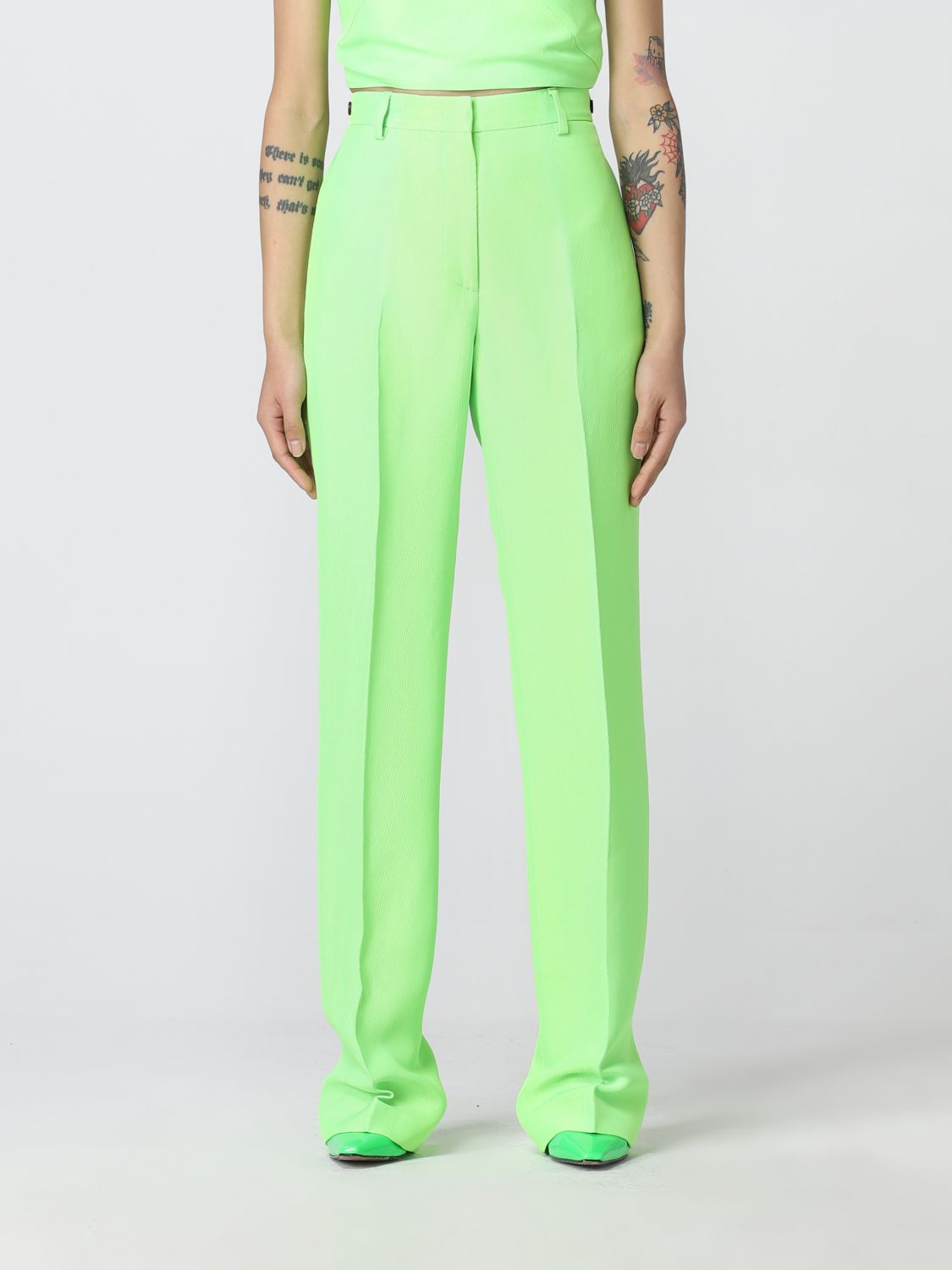 Msgm Trousers MSGM Woman colour Acid Green