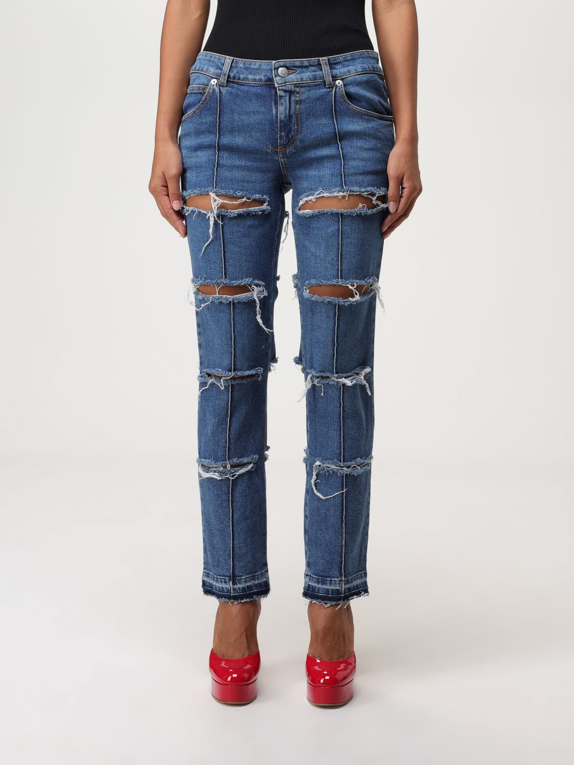 Alexander McQueen Jeans ALEXANDER MCQUEEN Woman colour Blue