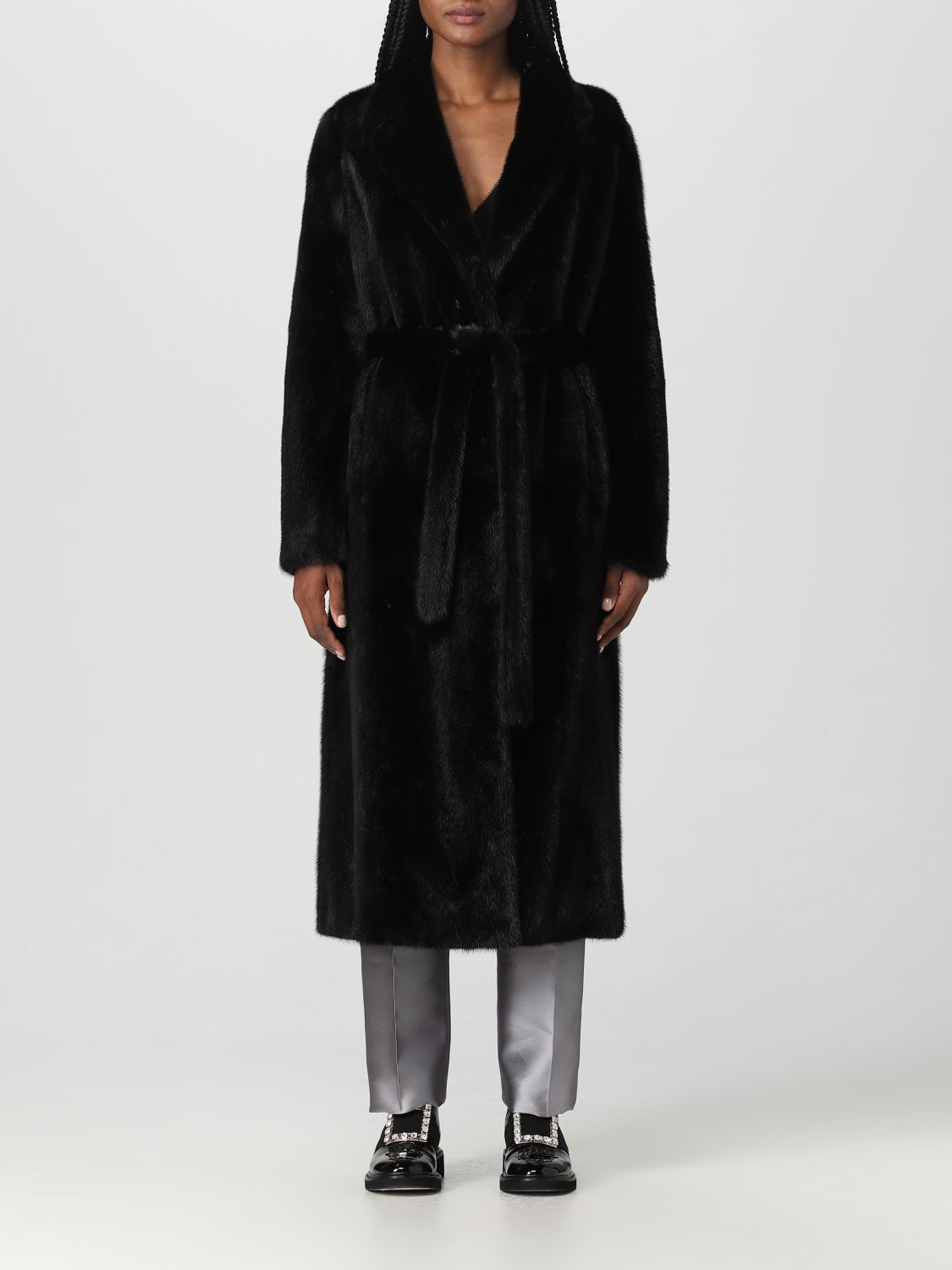 Simonetta Ravizza Fur Coats SIMONETTA RAVIZZA Woman colour Black