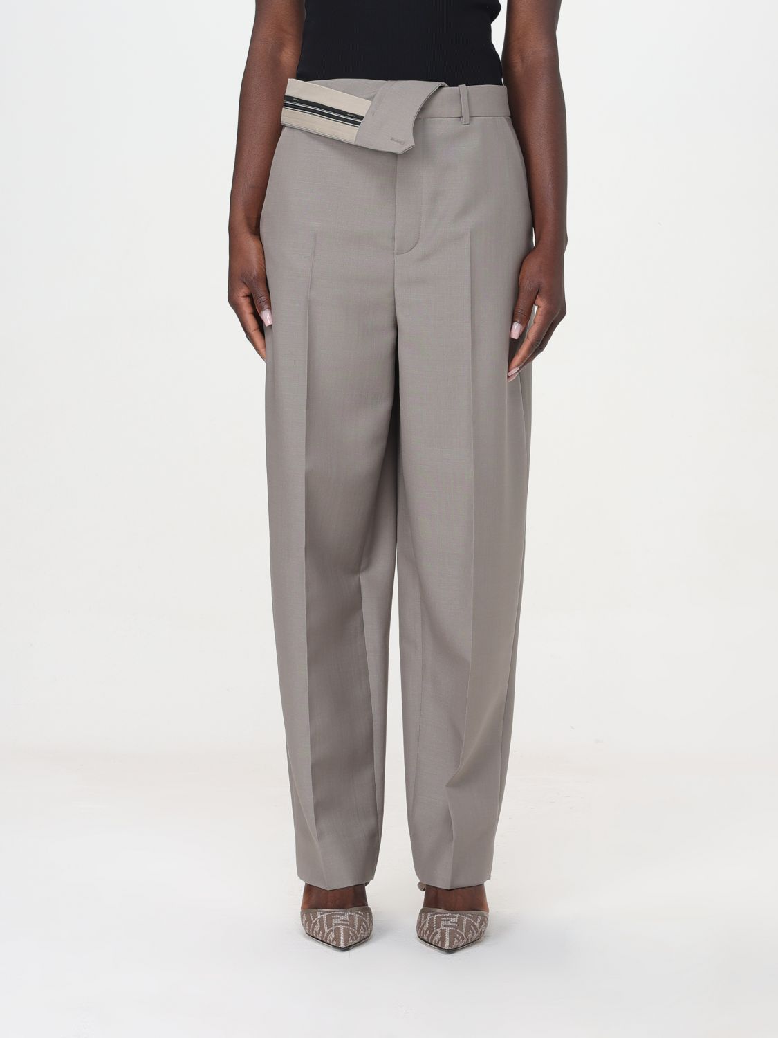 FENDI Trousers FENDI Woman colour Grey