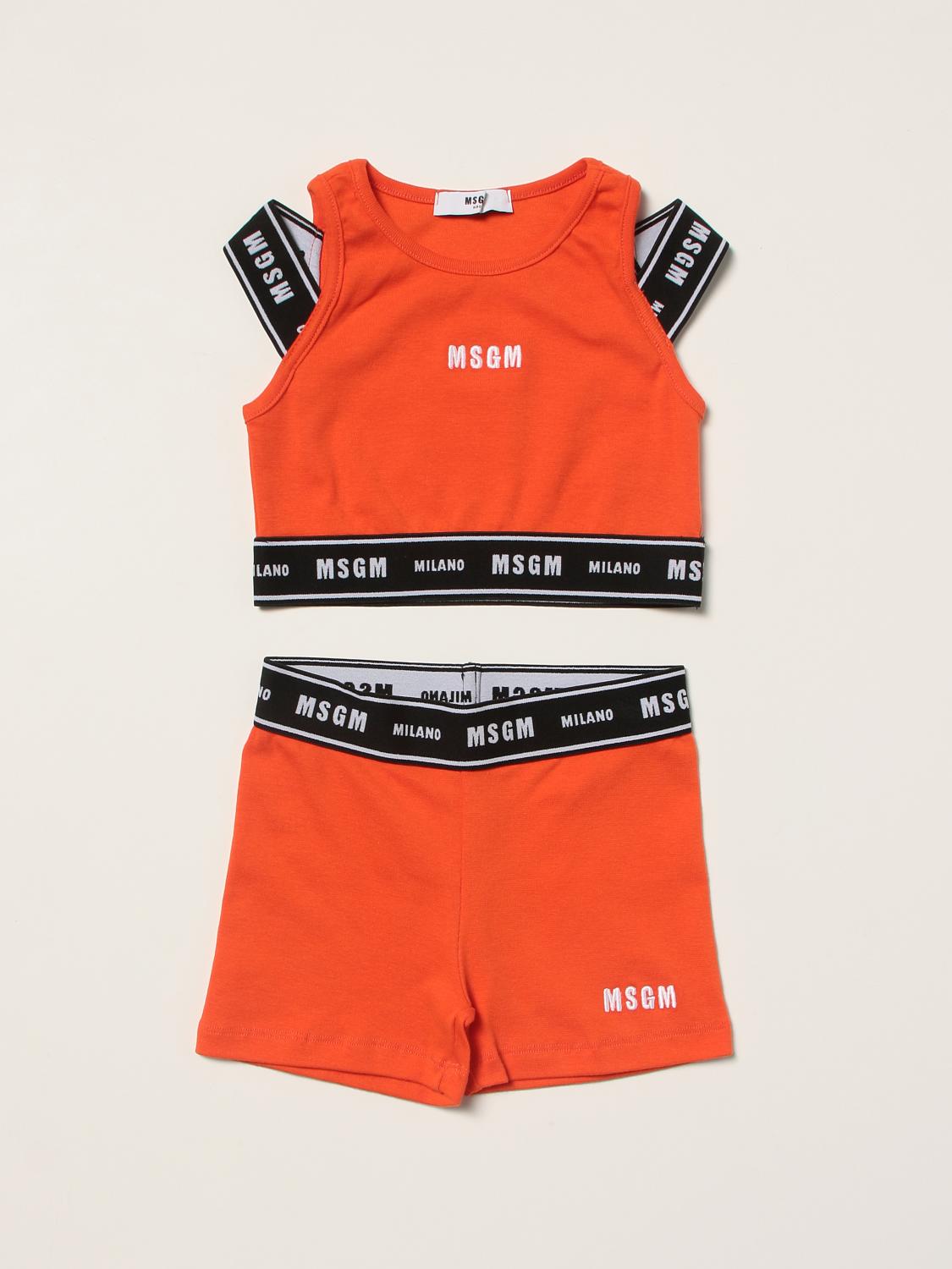 Msgm Kids Msgm Kids top + shorts set with logo