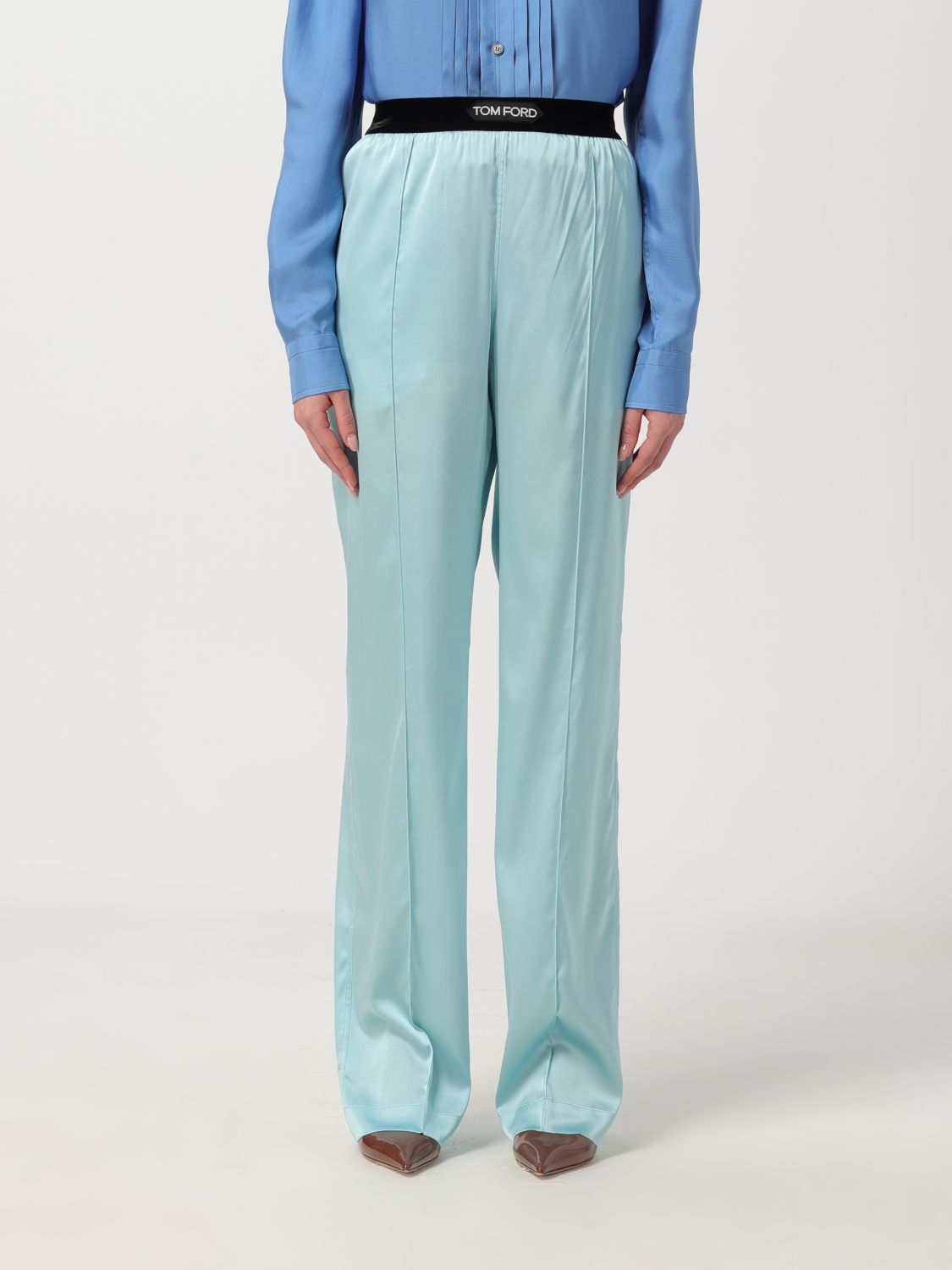 Tom Ford Trousers TOM FORD Woman colour Gnawed Blue