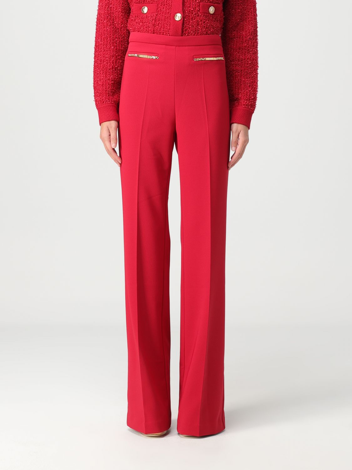 Elisabetta Franchi Trousers ELISABETTA FRANCHI Woman colour Red