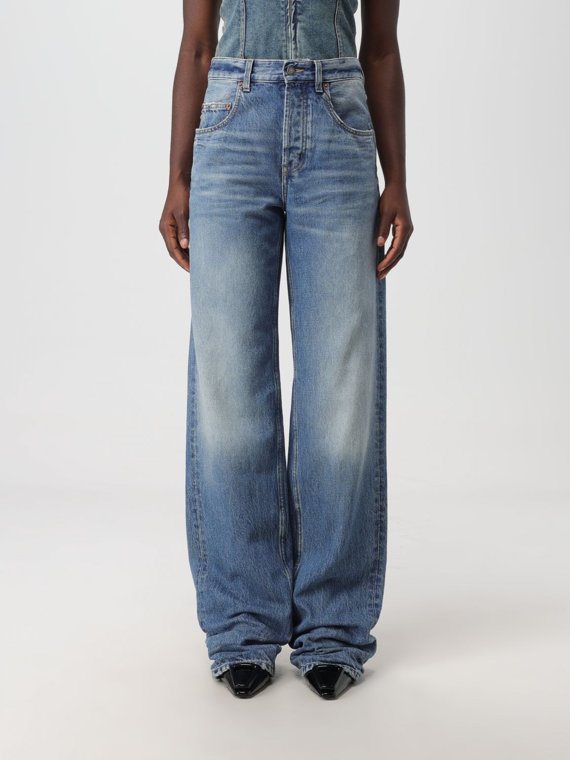 Saint Laurent Jeans SAINT LAURENT Woman colour Blue