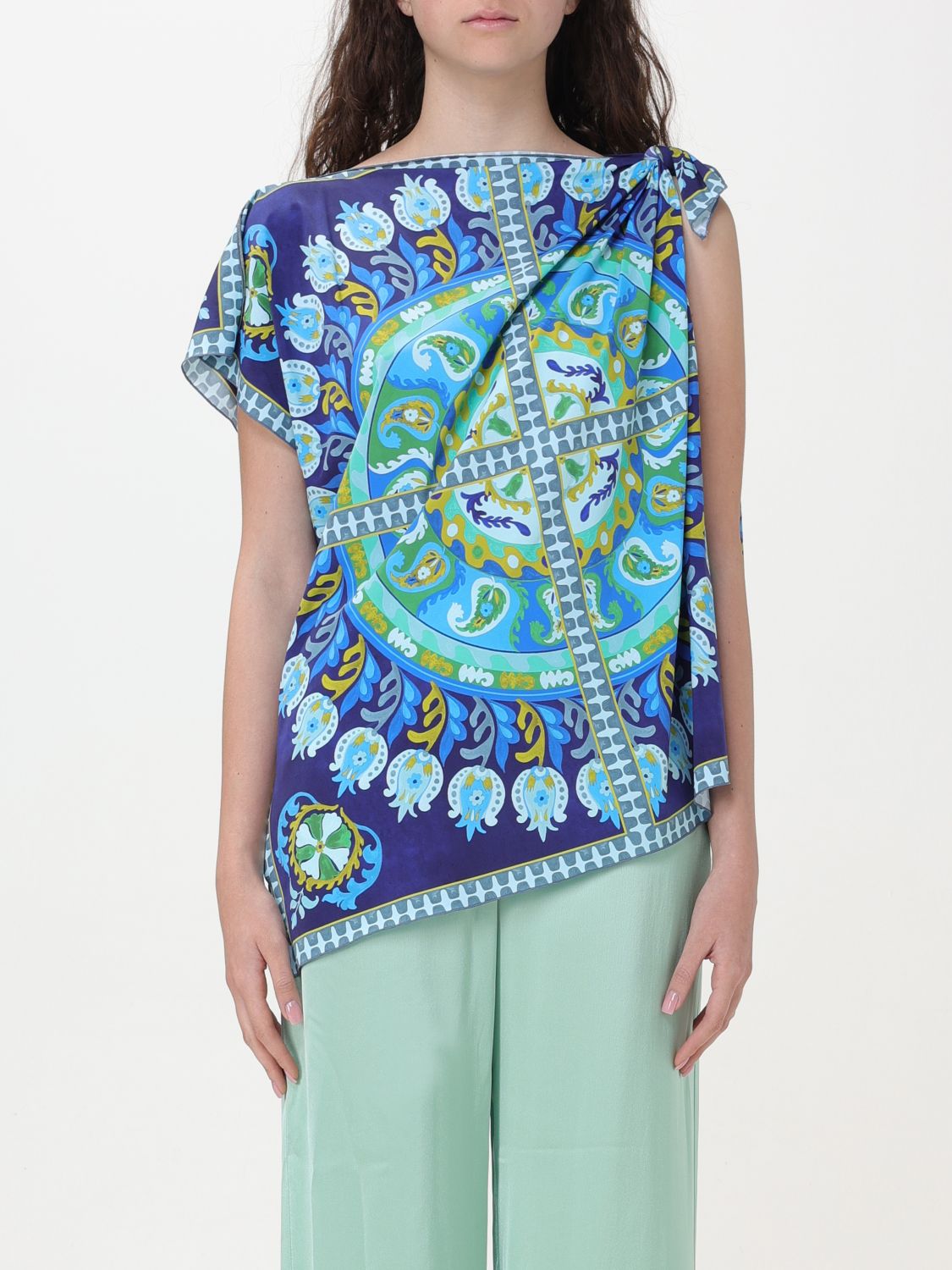 Maliparmi Top MALIPARMI Woman color Gnawed Blue