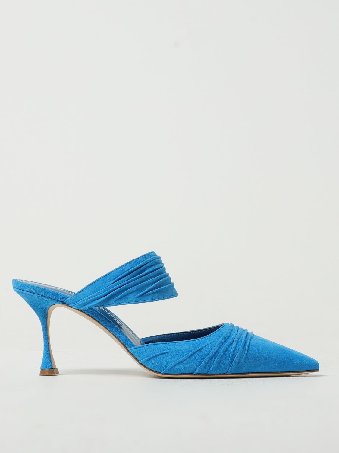 Manolo Blahnik High Heel Shoes MANOLO BLAHNIK Woman colour Gnawed Blue