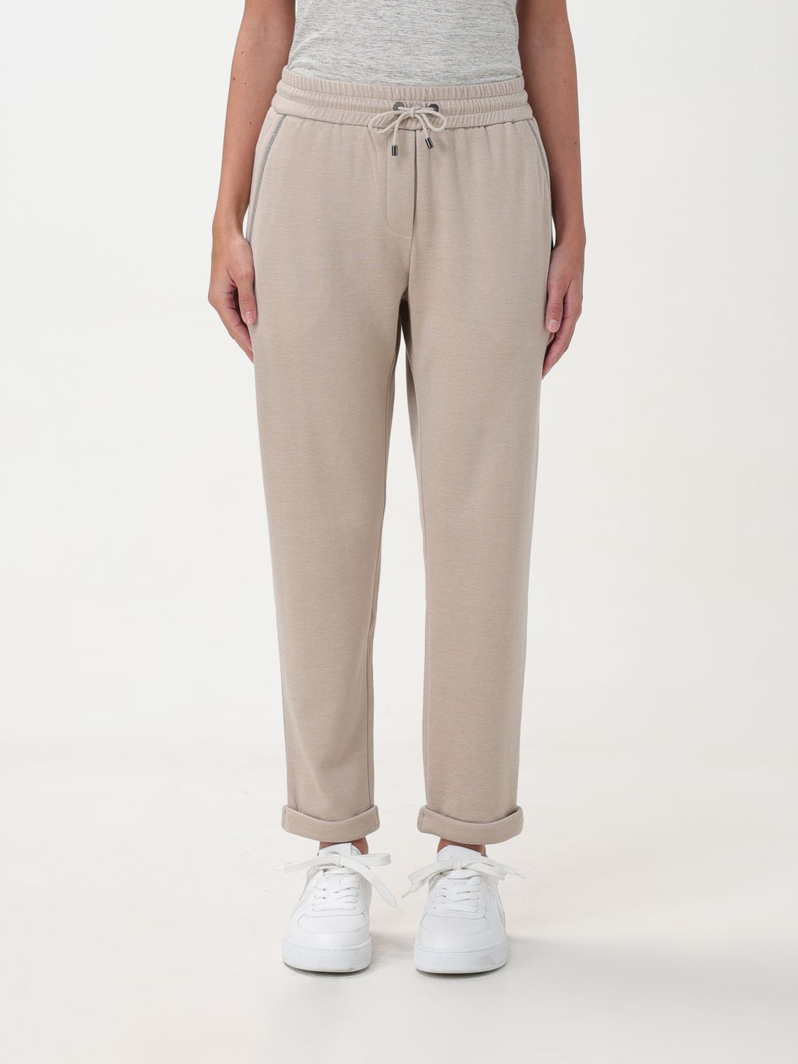 Brunello Cucinelli Trousers BRUNELLO CUCINELLI Woman colour Beige