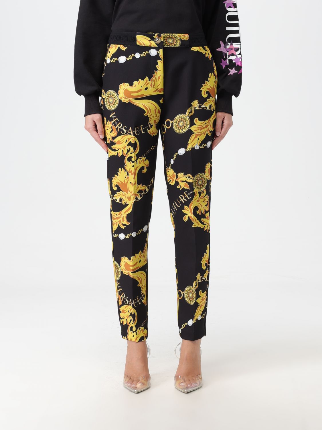 Versace Jeans Couture Trousers VERSACE JEANS COUTURE Woman colour Black