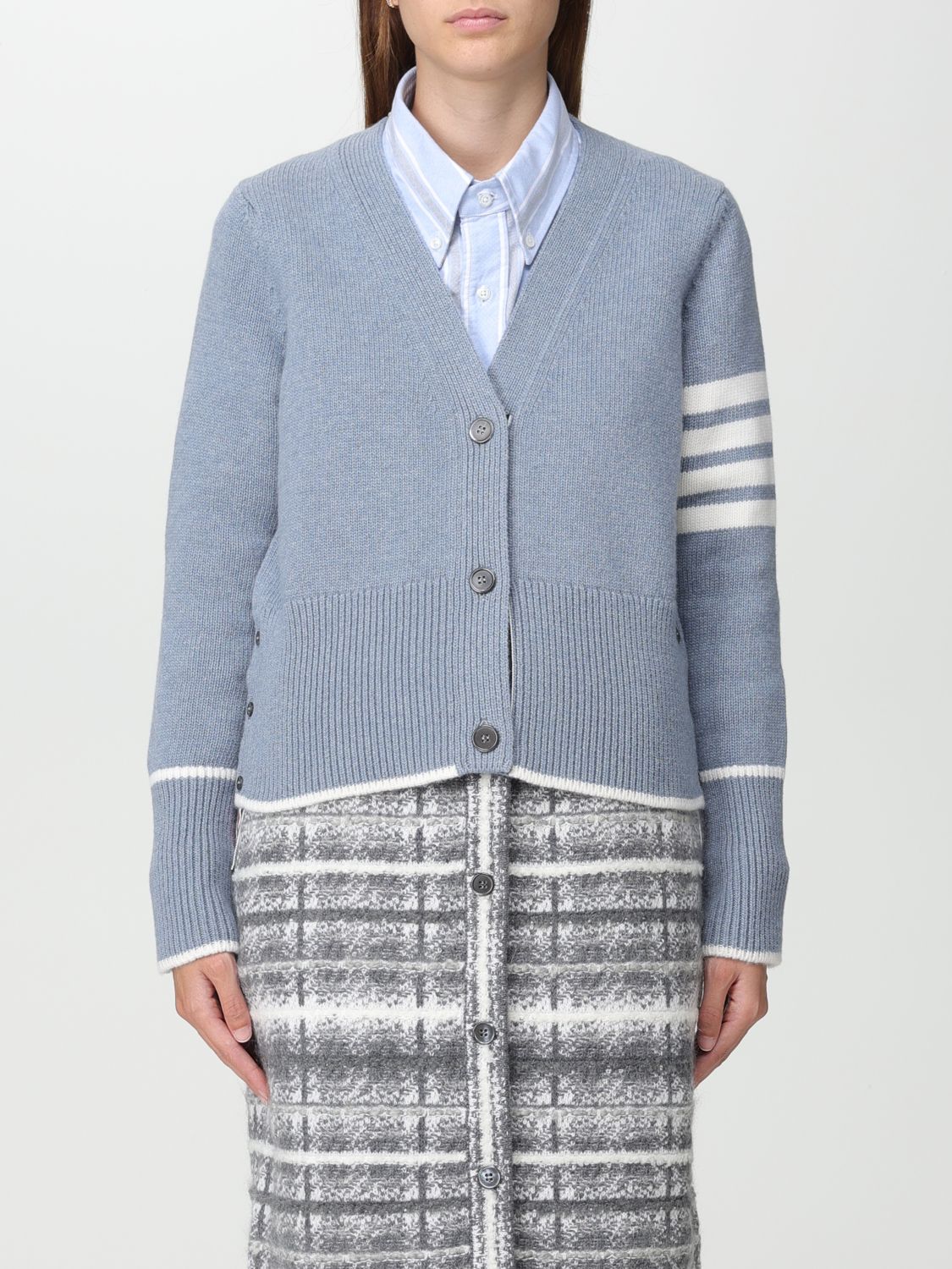 Thom Browne Cardigan THOM BROWNE Woman colour Blue