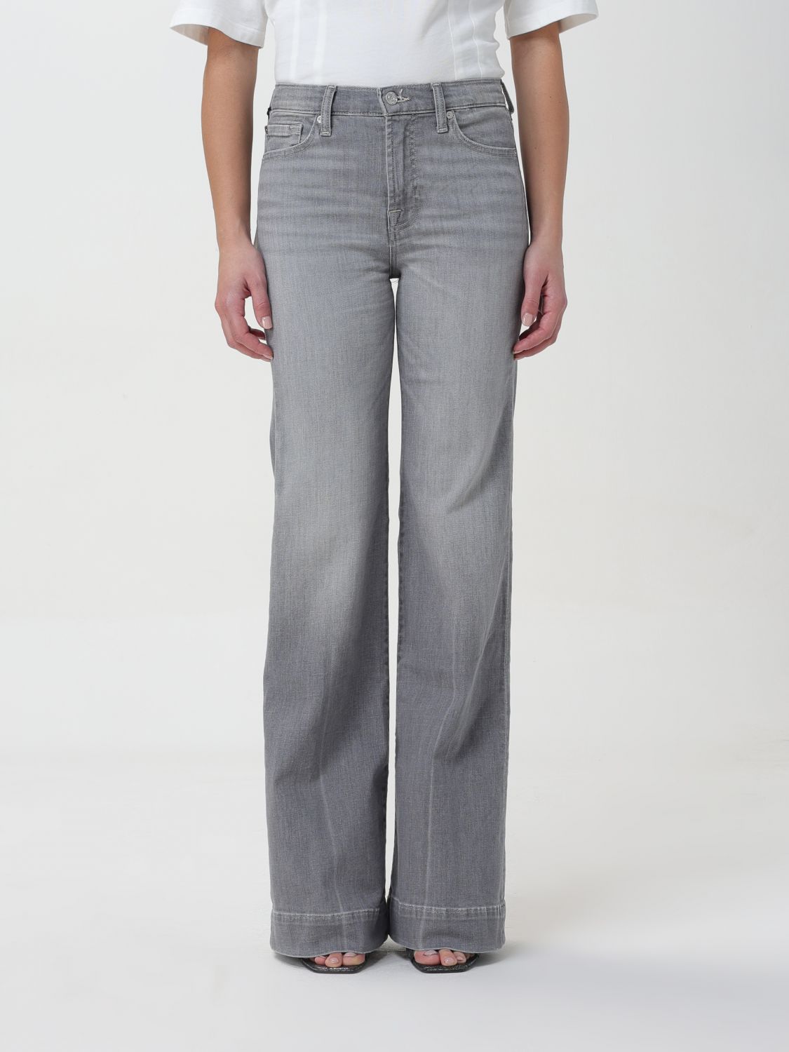 7 For All Mankind Trousers 7 FOR ALL MANKIND Woman colour Grey