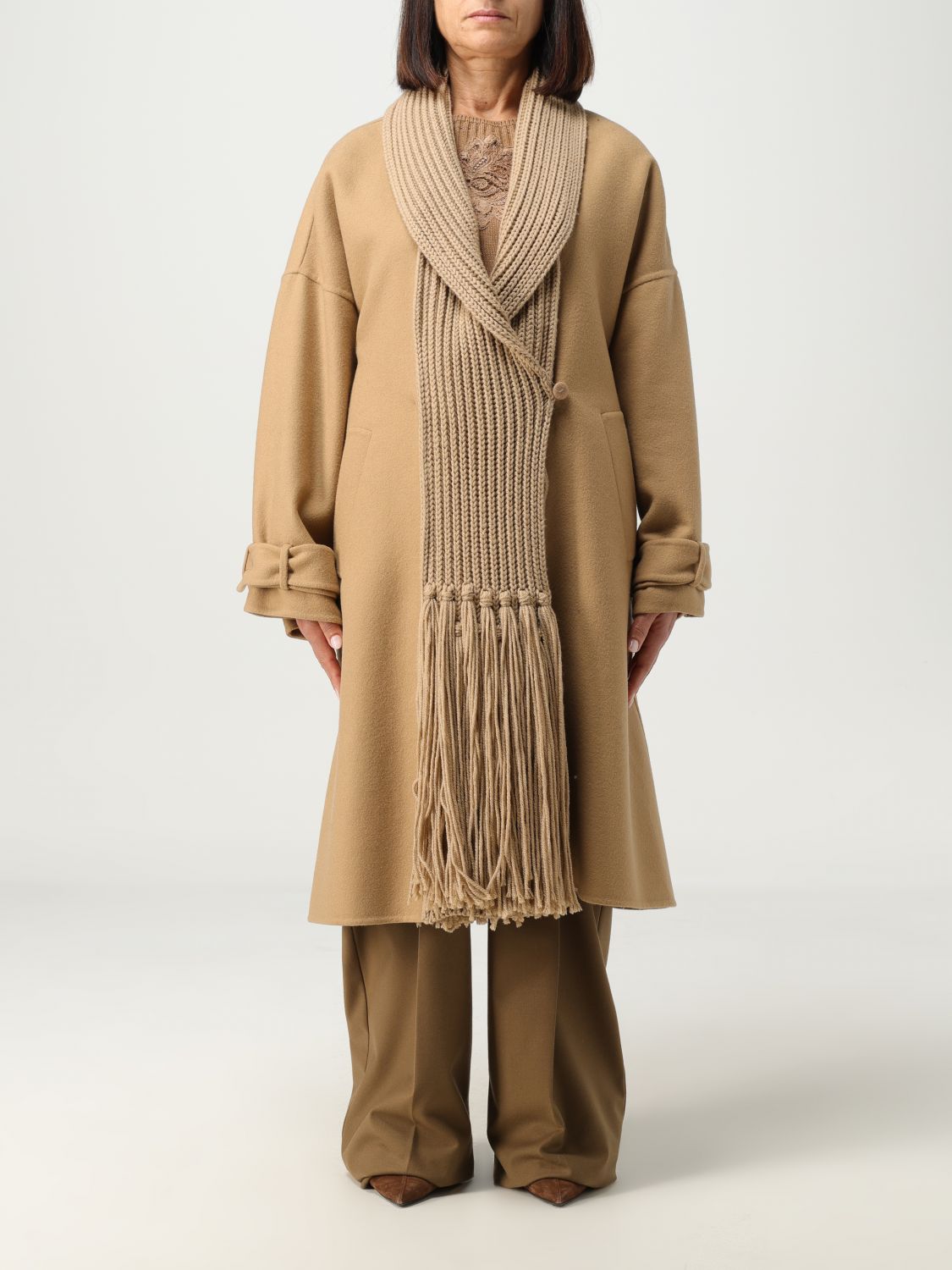 Ermanno Scervino Coat ERMANNO SCERVINO Woman colour Camel