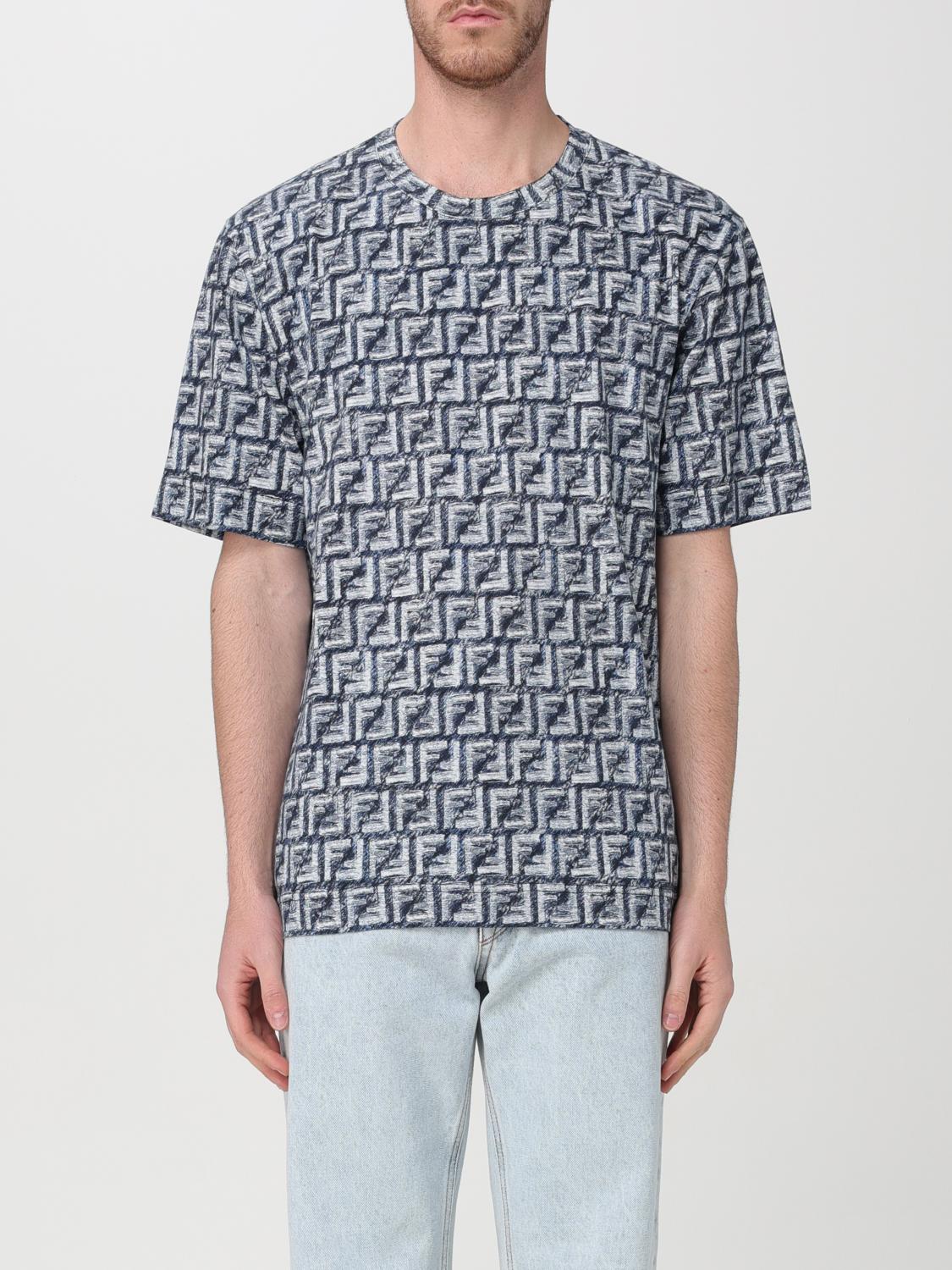 FENDI T-Shirt FENDI Men colour Gnawed Blue