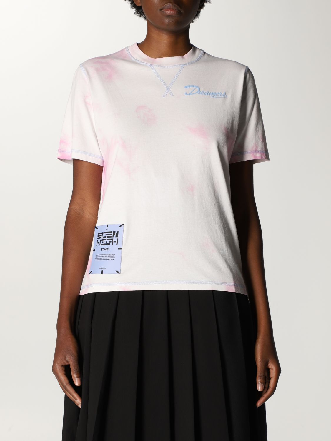 MCQ Eden High by McQ cotton t-shirt with logo and tie dye print
