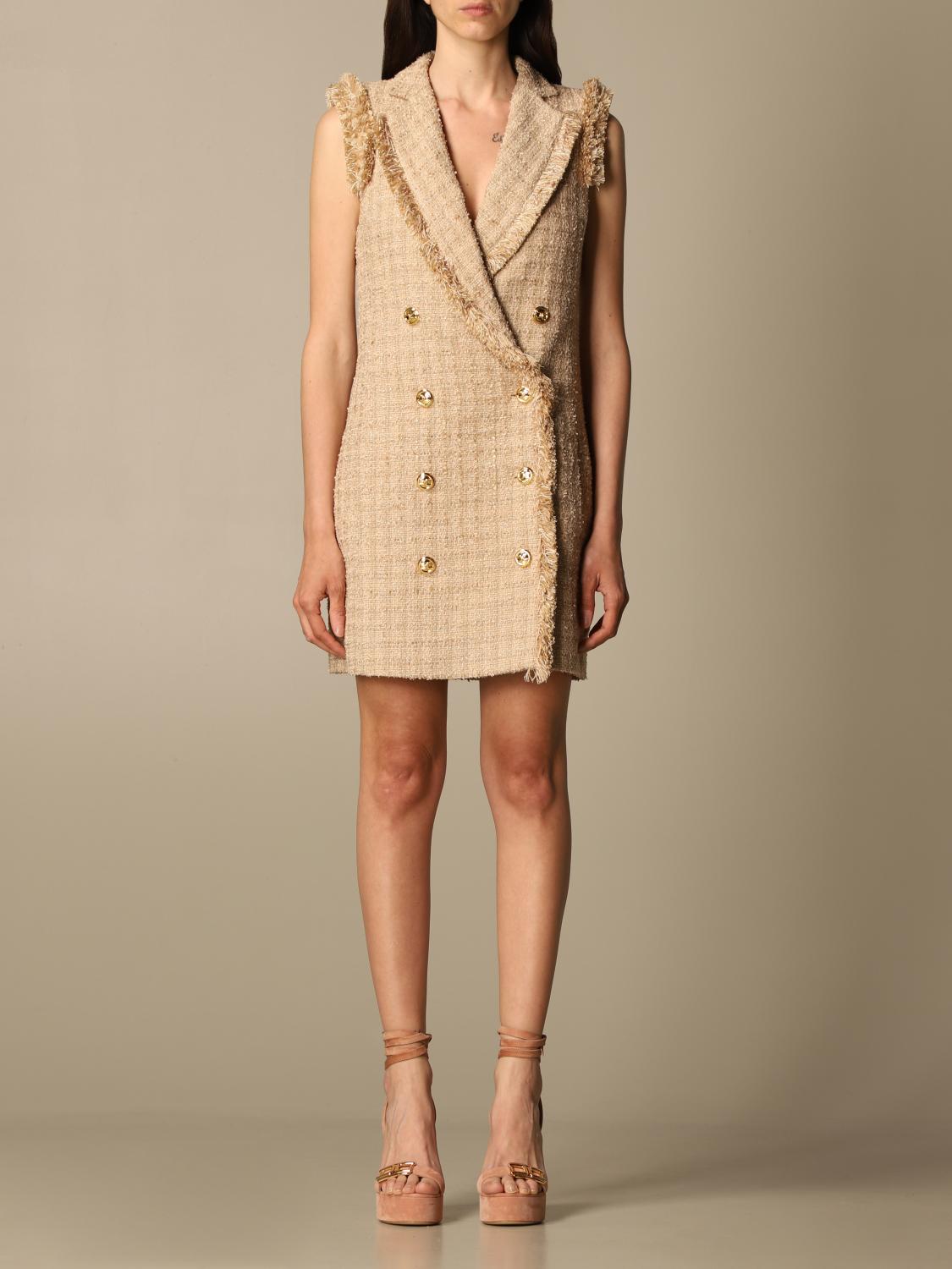 Elisabetta Franchi Elisabetta Franchi double-breasted dress in tweed