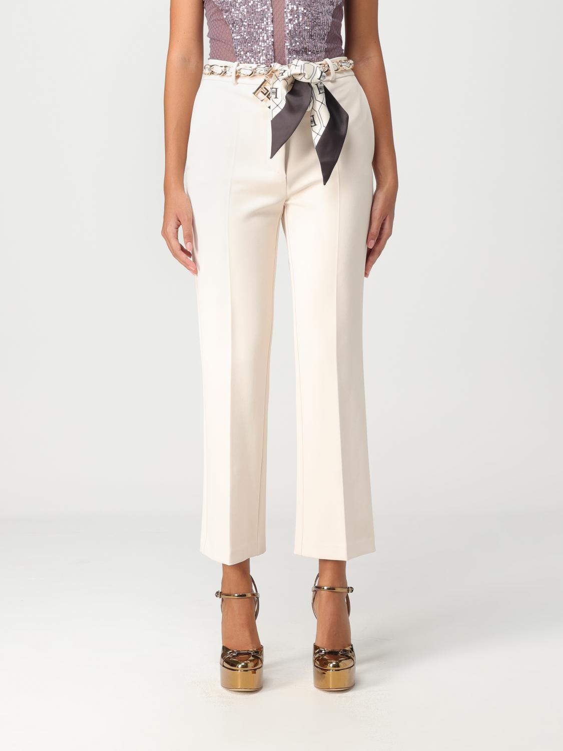 Elisabetta Franchi Trousers ELISABETTA FRANCHI Woman colour Yellow Cream