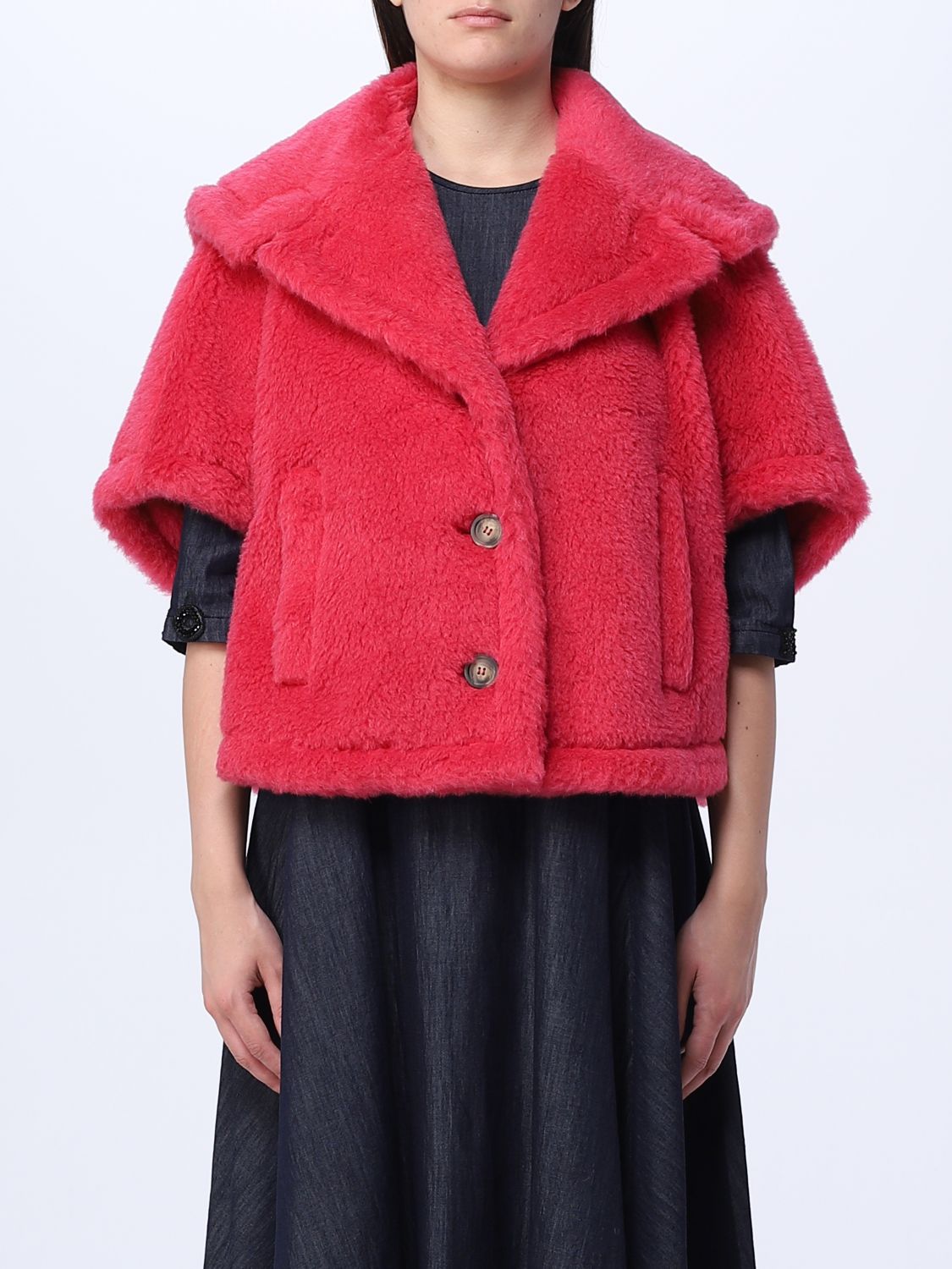 Max Mara Cloak MAX MARA Woman colour Raspberry